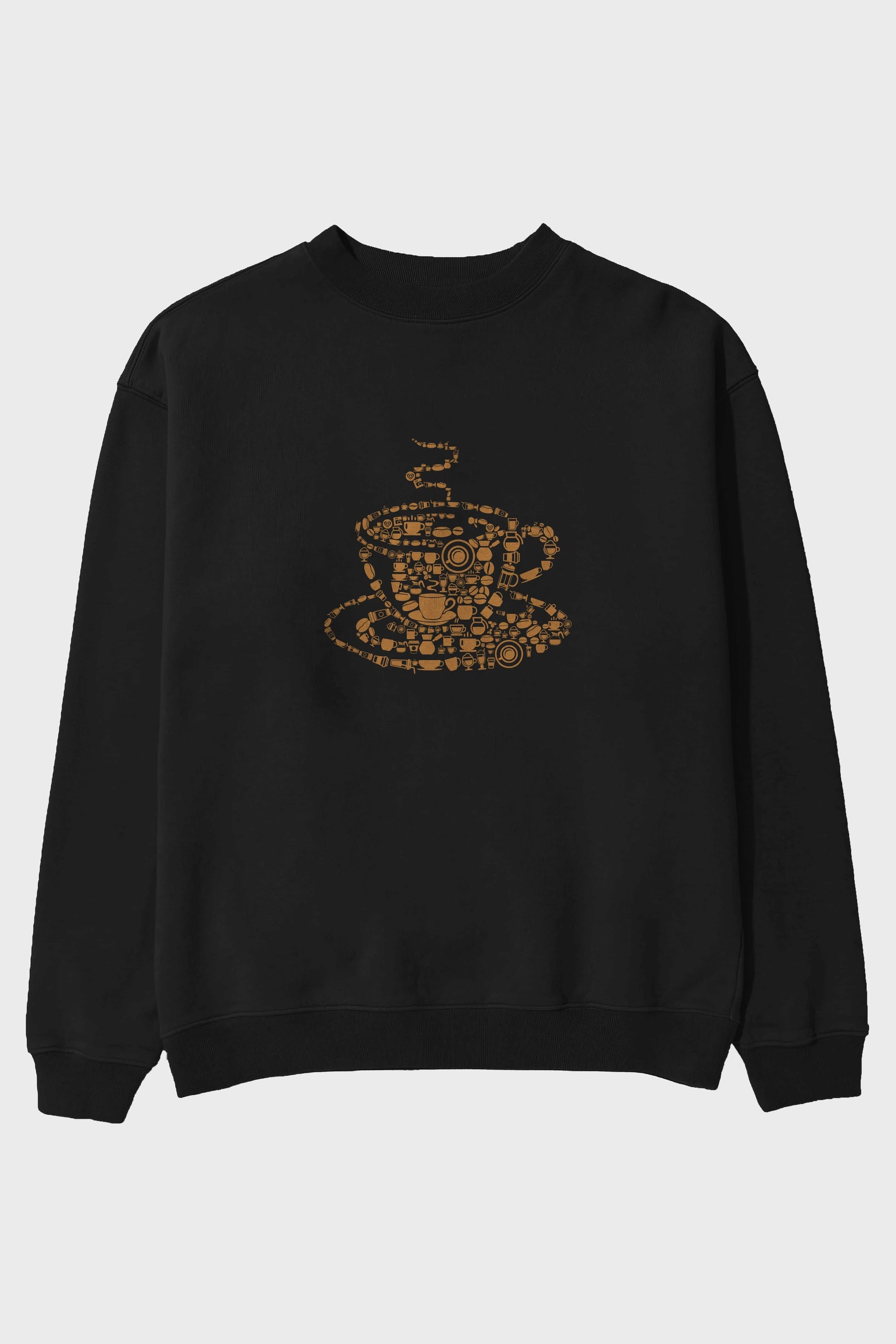Coffee Ön Baskılı Oversize Sweatshirt Erkek Kadın Unisex