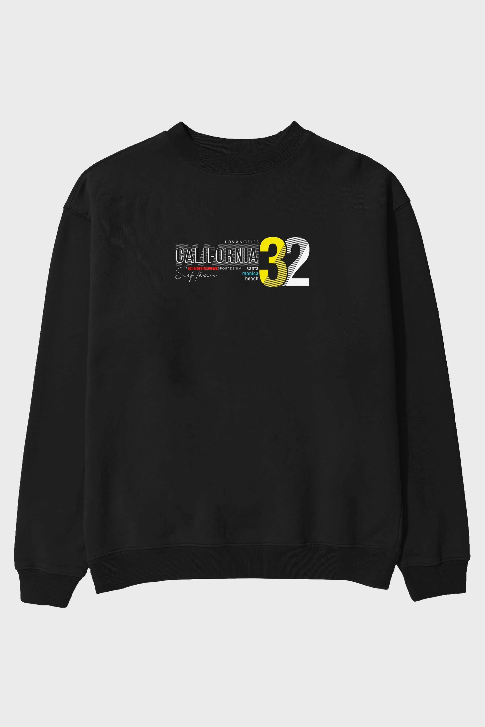 California 32 Ön Baskılı Oversize Sweatshirt Erkek Kadın Unisex