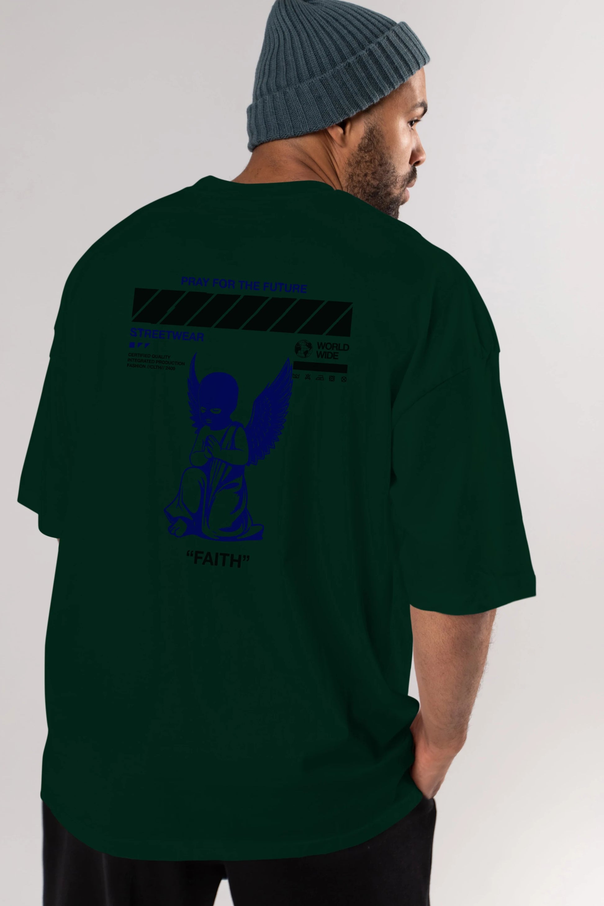Pray for The Future Arka Baskılı Oversize t-shirt Erkek Kadın Unisex