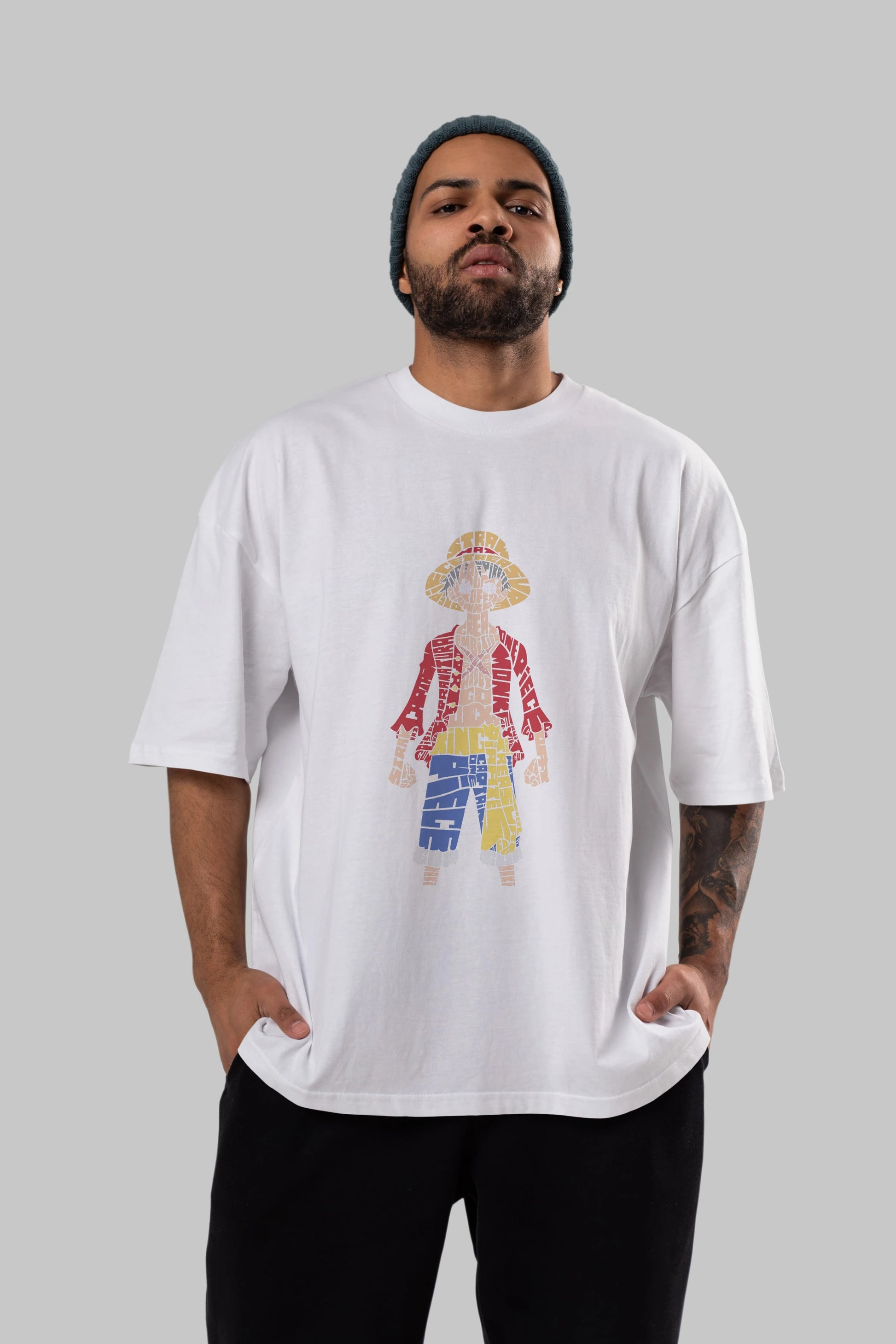 One Piece Ön Baskılı Oversize t-shirt %100 pamuk Erkek Kadın Unisex