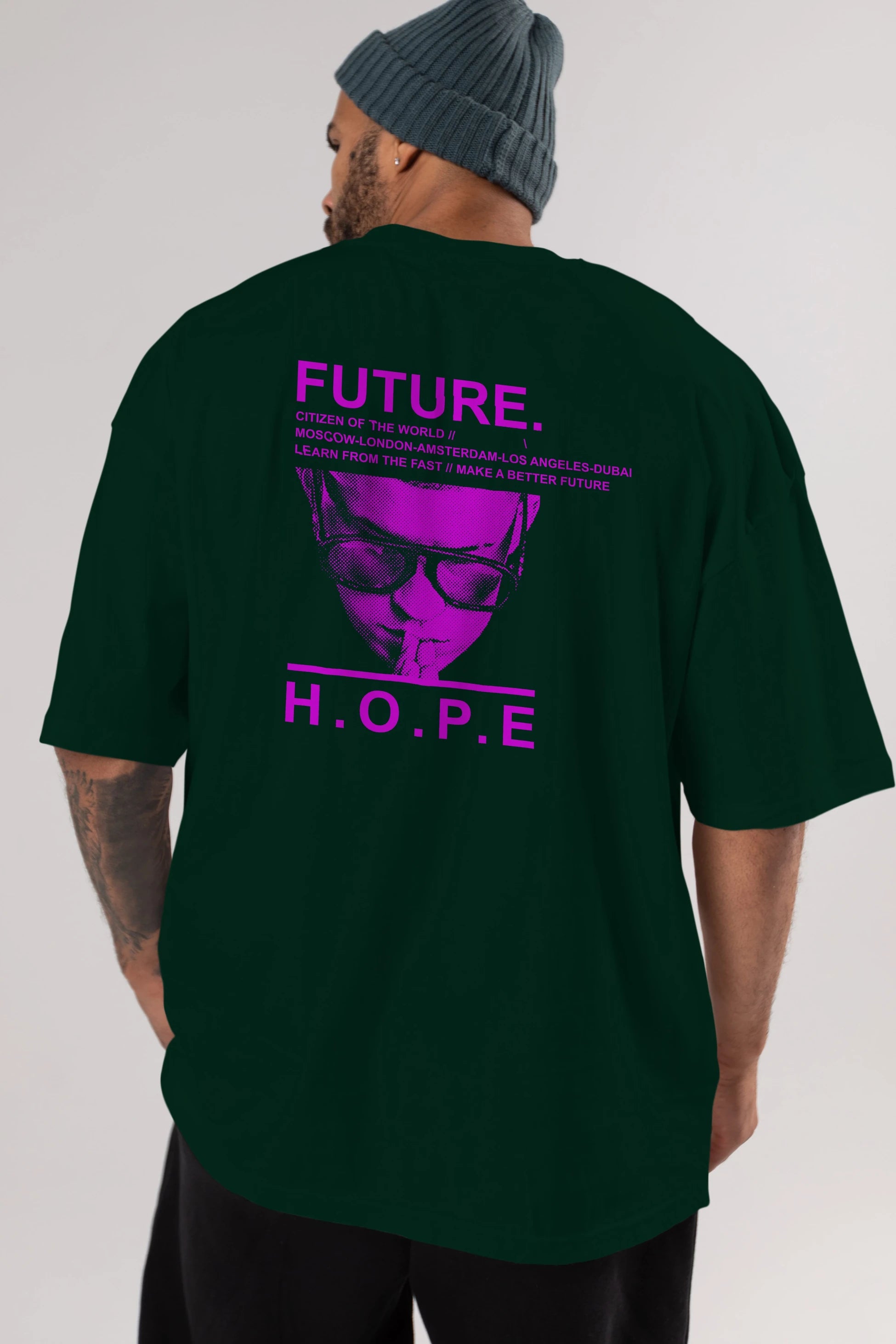 Future Hope Arka Baskılı Oversize t-shirt Erkek Kadın Unisex