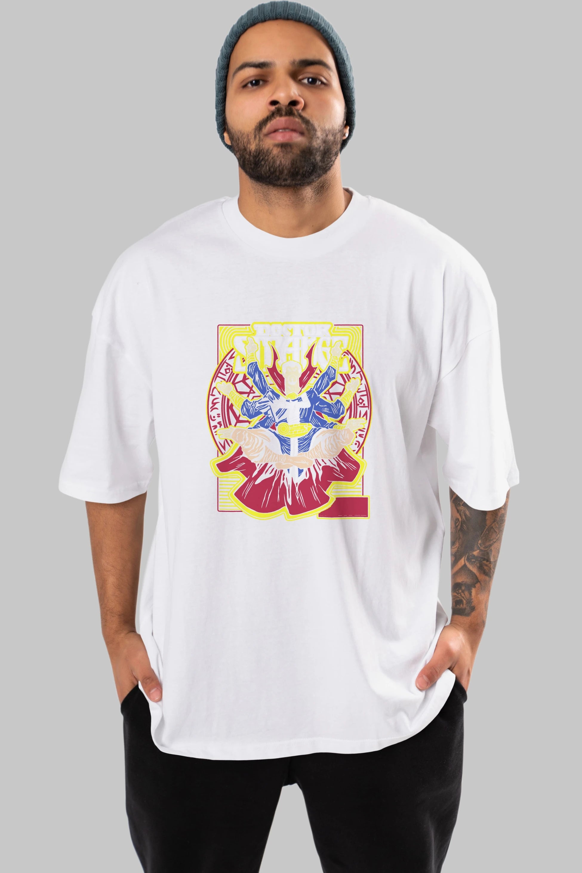 Doctor Strange (1) Ön Baskılı Oversize t-shirt Erkek Kadın Unisex %100 Pamuk Bisiklet Yaka tişort
