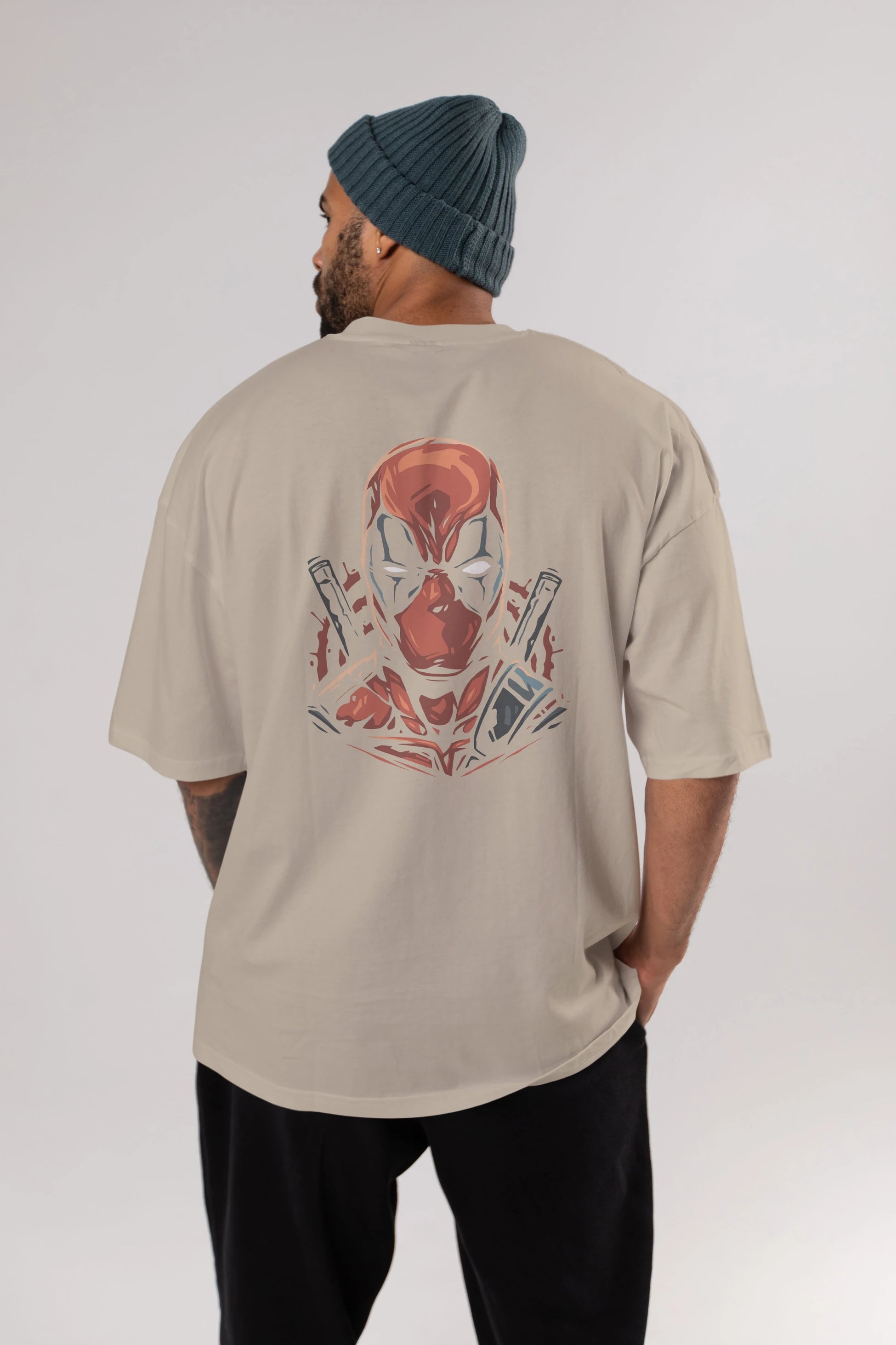 Deadpool (10) Arka Baskılı Oversize t-shirt Erkek Kadın Unisex %100 Pamuk Bisiklet Yaka tişort