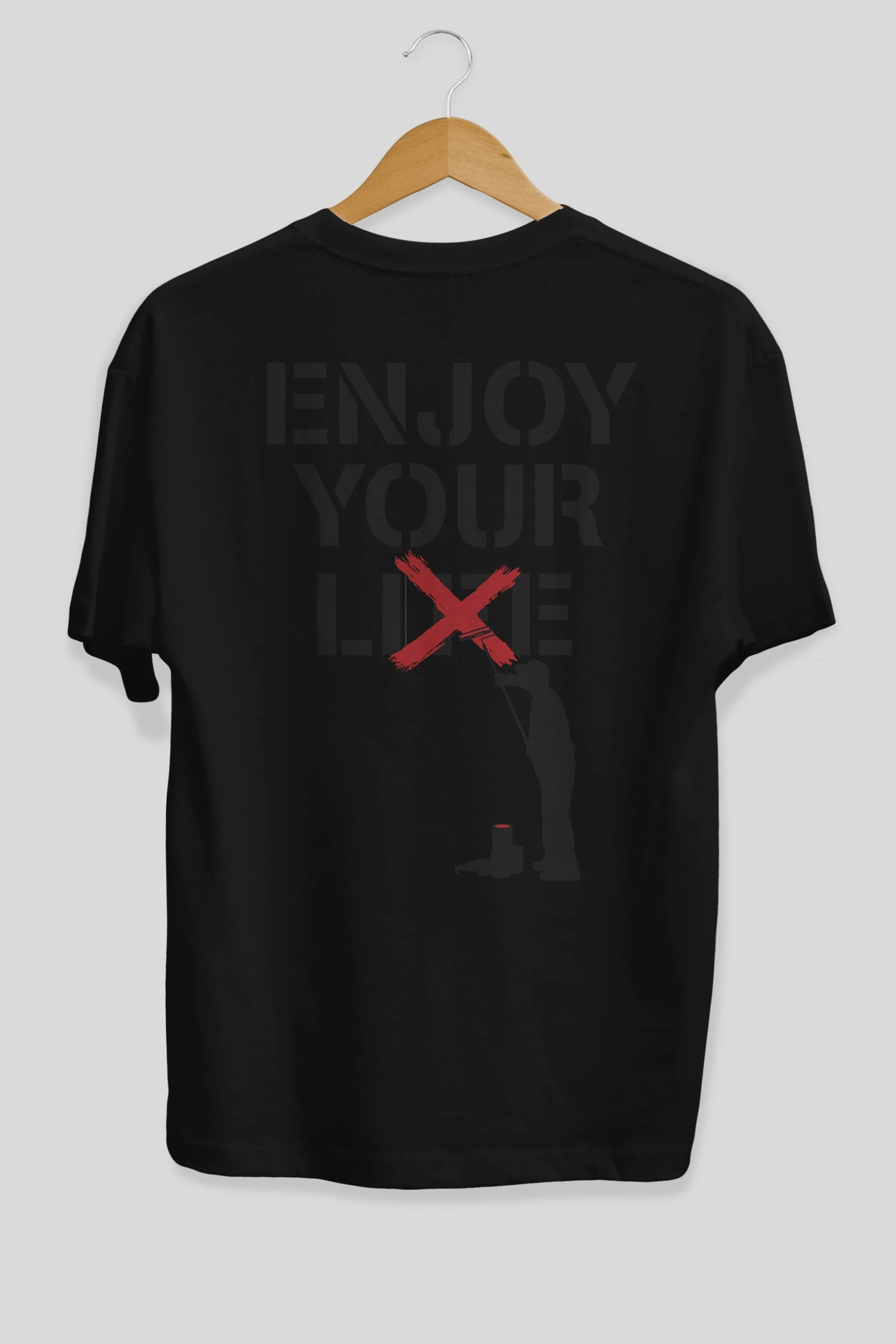 Enjoy Your Lie Arka Baskılı Oversize t-shirt %100 pamuk Erkek Kadın Unisex