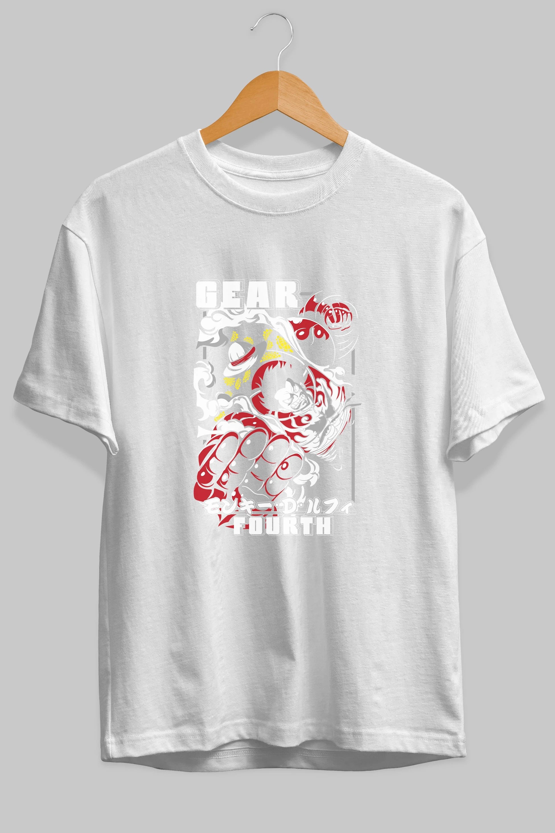 Luffy GEAR 4 Anime Ön Baskılı Oversize t-shirt Erkek Kadın Unisex