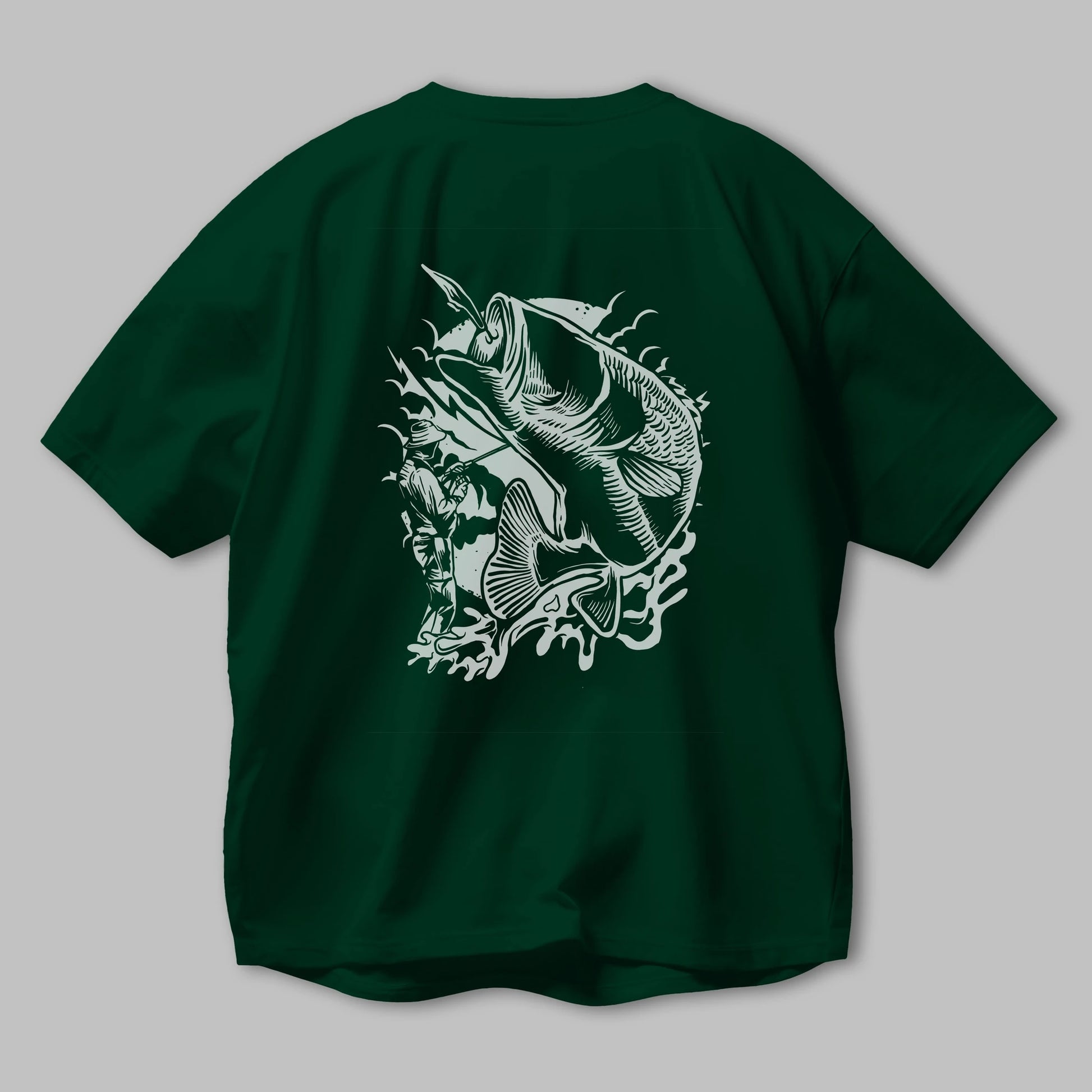 Fisherman Arka Baskılı Oversize t-shirt Erkek Kadın Unisex %100 Pamuk
