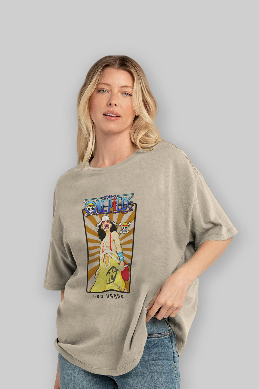 Usopp Anime Ön Baskılı Oversize t-shirt Erkek Kadın Unisex