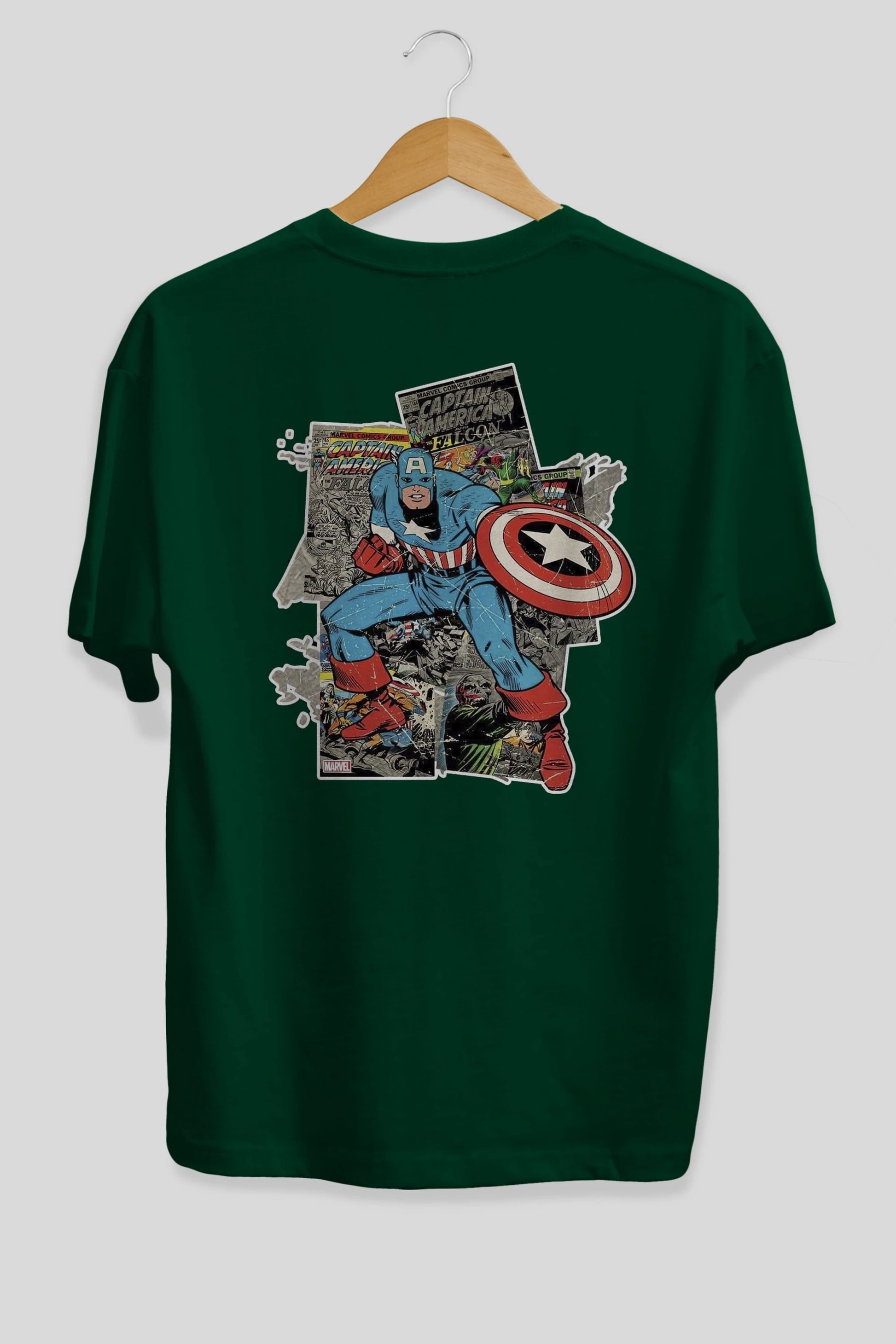 Captain America (2) Arka Baskılı Oversize t-shirt Erkek Kadın Unisex %100 Pamuk Bisiklet Yaka tişort