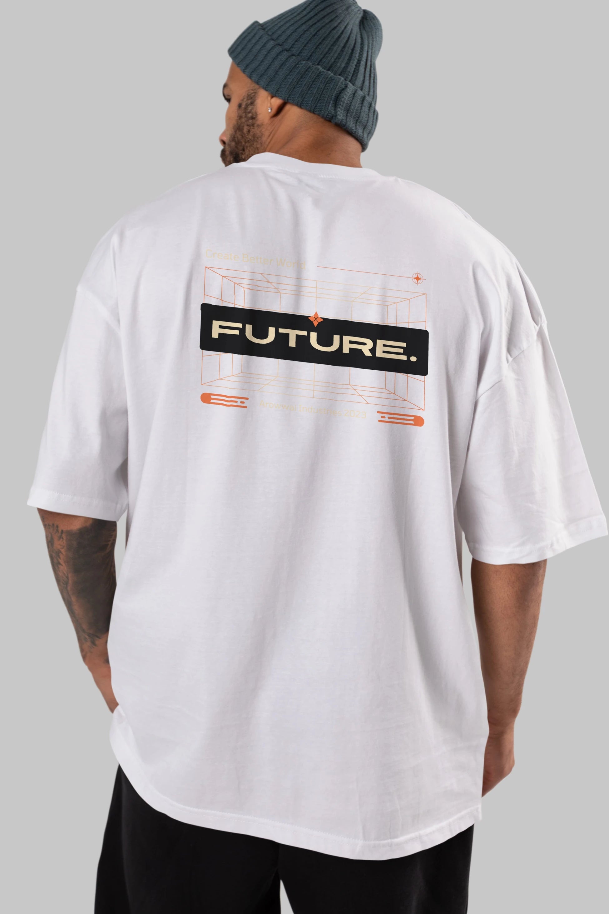Future Arka Baskılı Oversize t-shirt Erkek Kadın Unisex