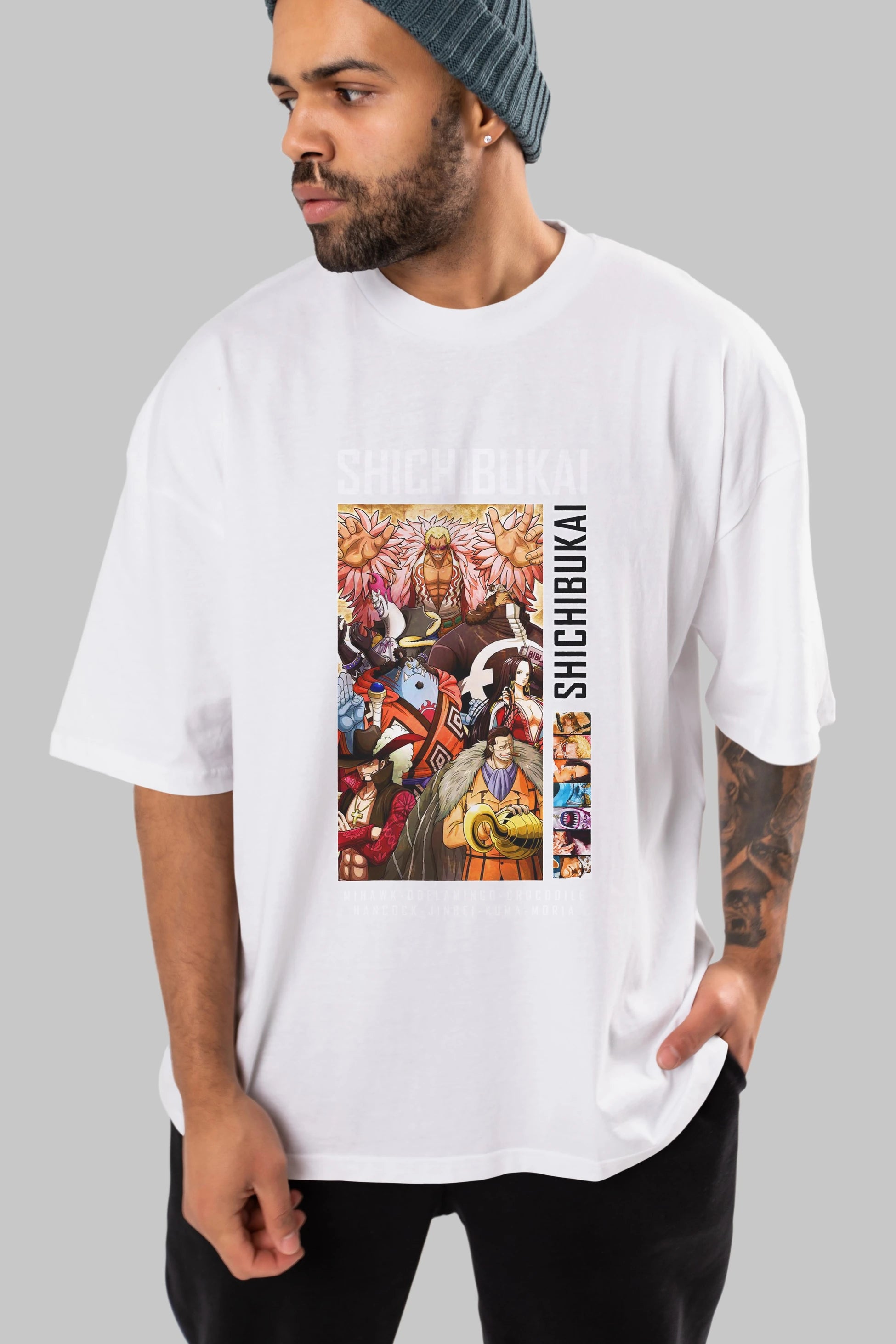 Shichibukai Anime Ön Baskılı Oversize t-shirt Erkek Kadın Unisex
