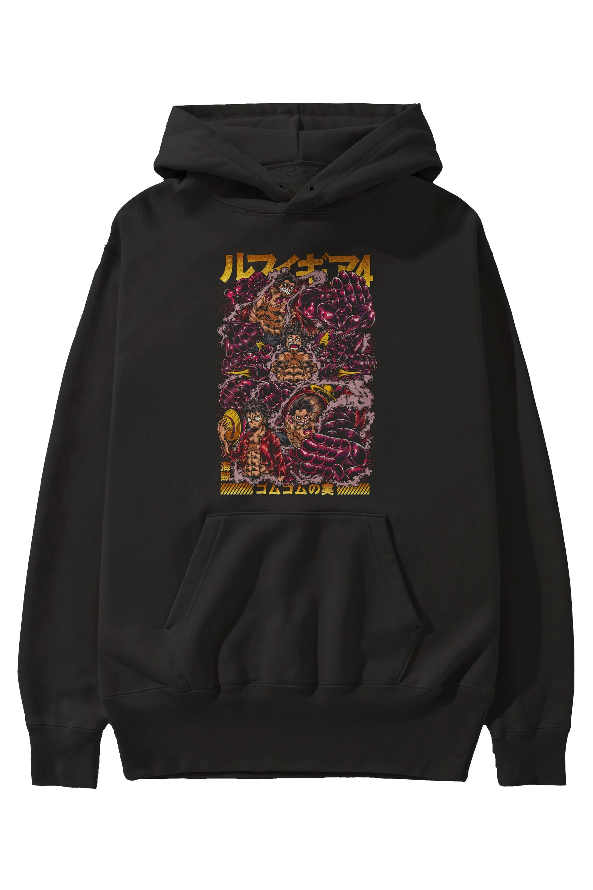 MONKEY D. LUFFY (2) Anime Ön Baskılı Hoodie Oversize Kapüşonlu Sweatshirt Erkek Kadın Unisex