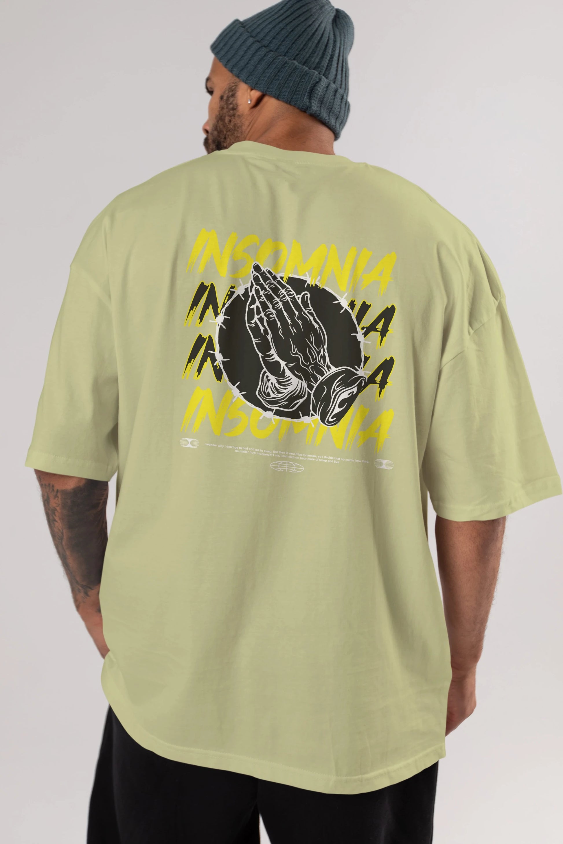 Insomnia Streetwear Arka Baskılı Oversize t-shirt Erkek Kadın Unisex