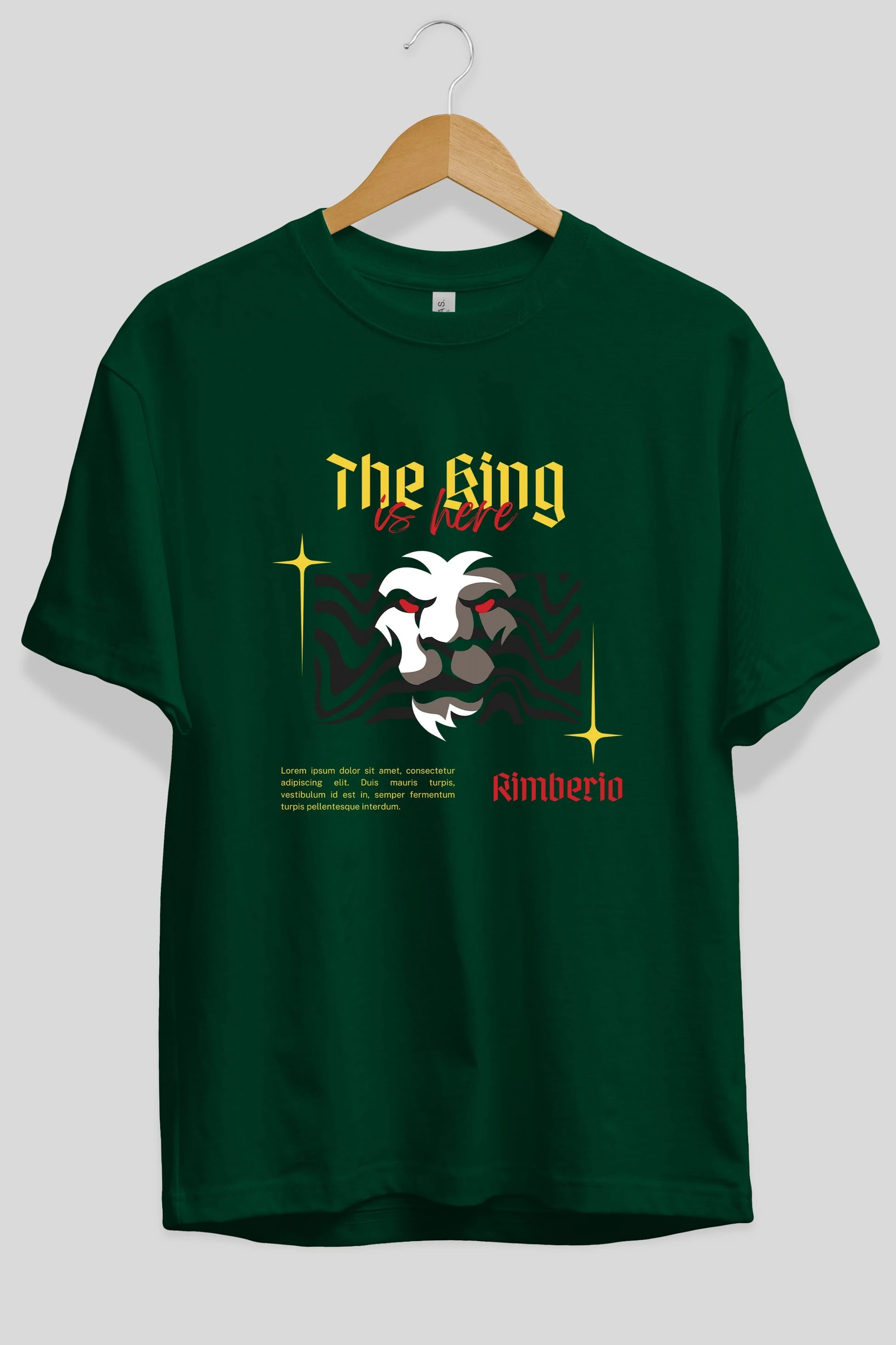 The King is Here Yazılı Ön Baskılı Oversize t-shirt Erkek Kadın Unisex