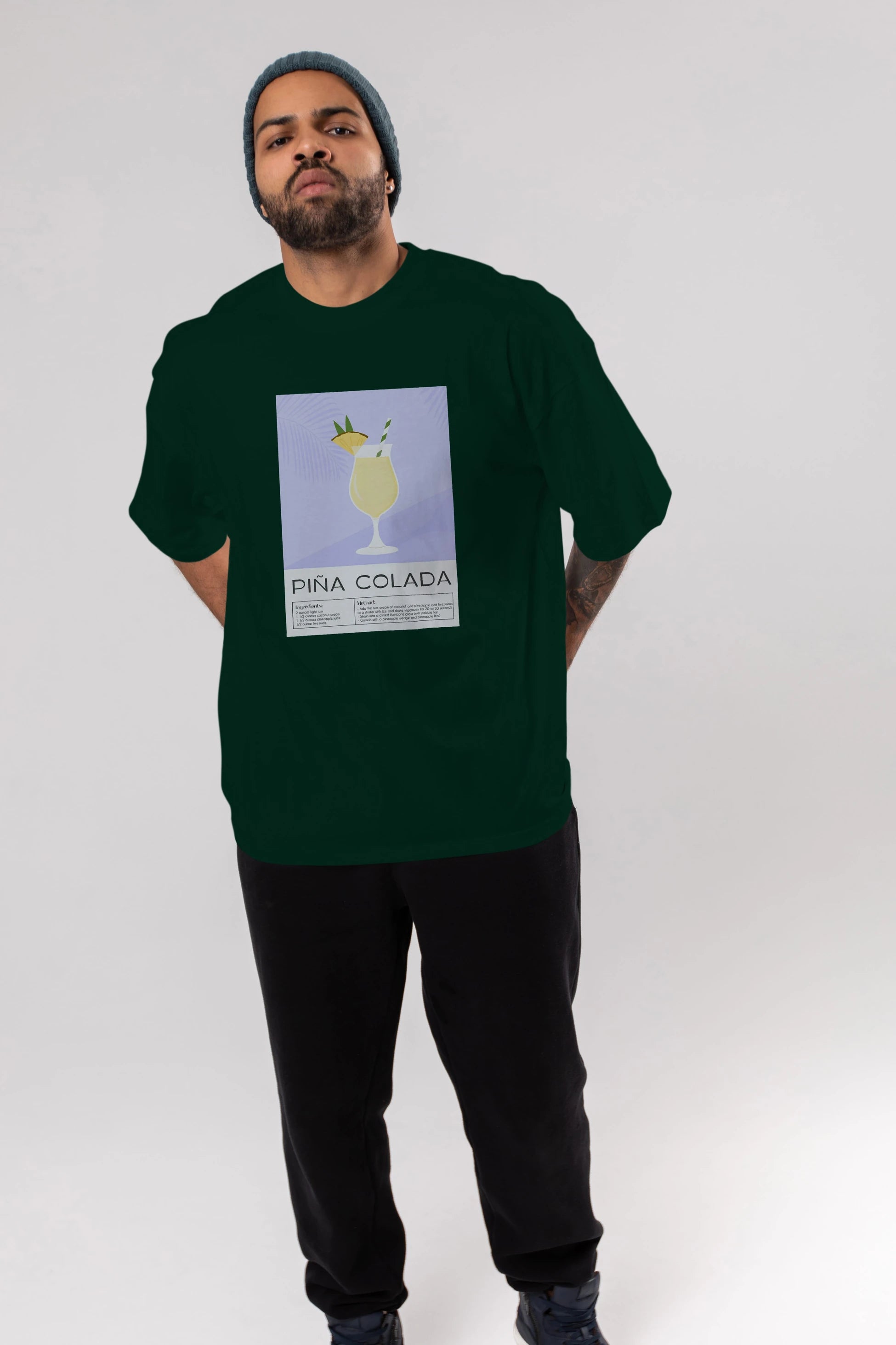 PIna Colada 6 Ön Baskılı Oversize t-shirt Erkek Kadın Unisex %100 Pamuk Bisiklet Yaka tişort