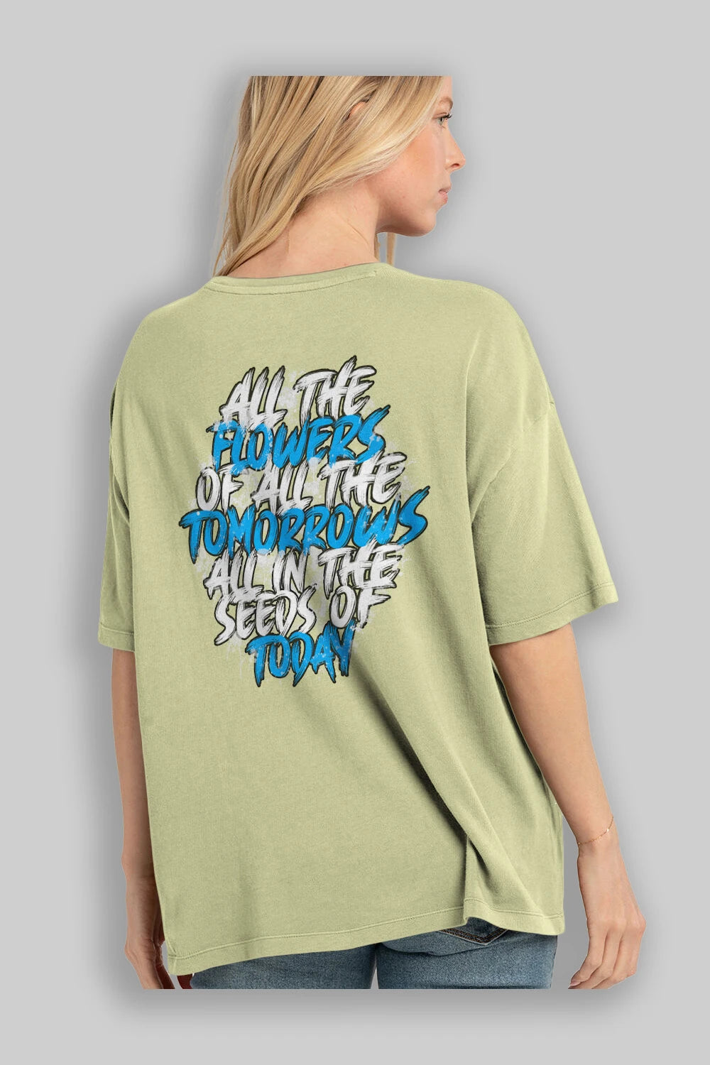 All The Flowers Arka Baskılı Oversize t-shirt Erkek Kadın Unisex