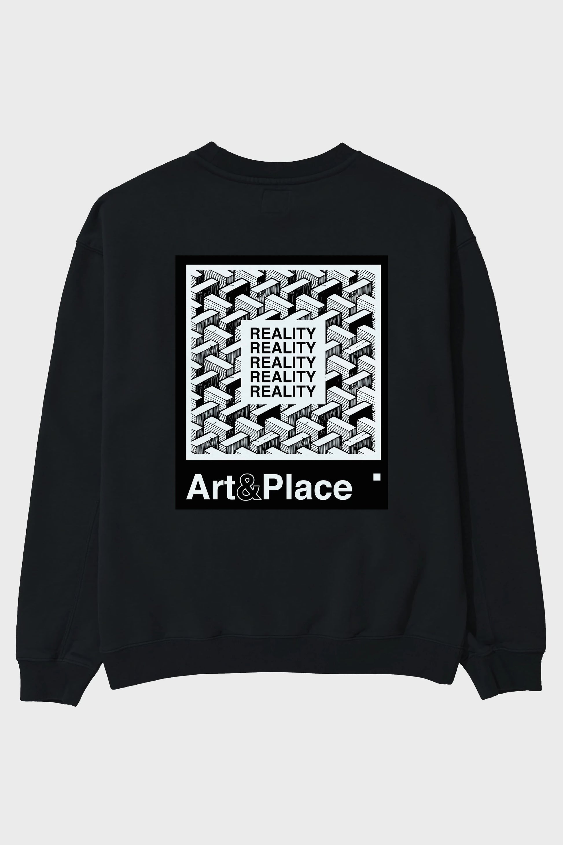 Reality Arka Baskılı Oversize Sweatshirt Erkek Kadın Unisex