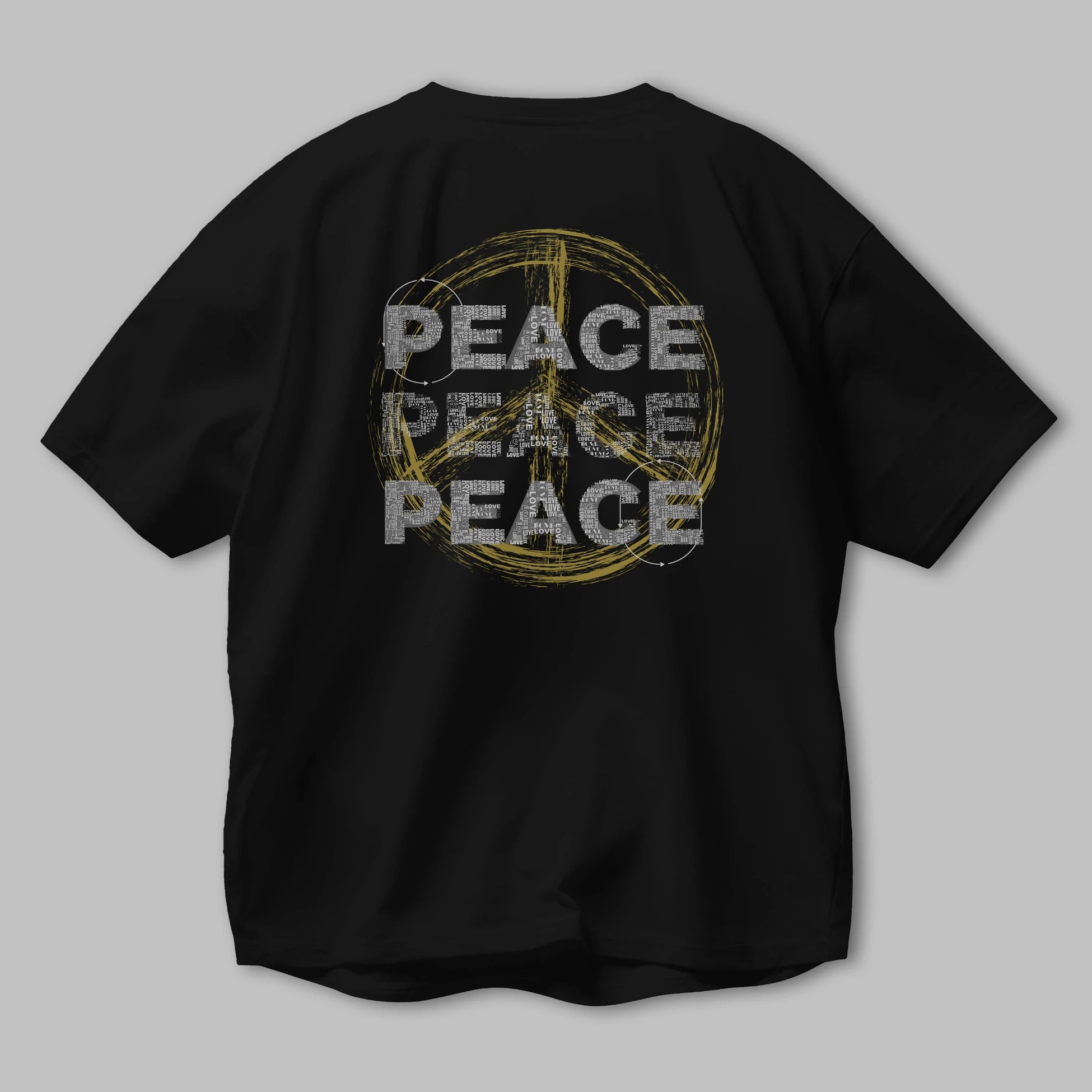 Peace Yazılı Arka Baskılı Oversize t-shirt Erkek Kadın Unisex