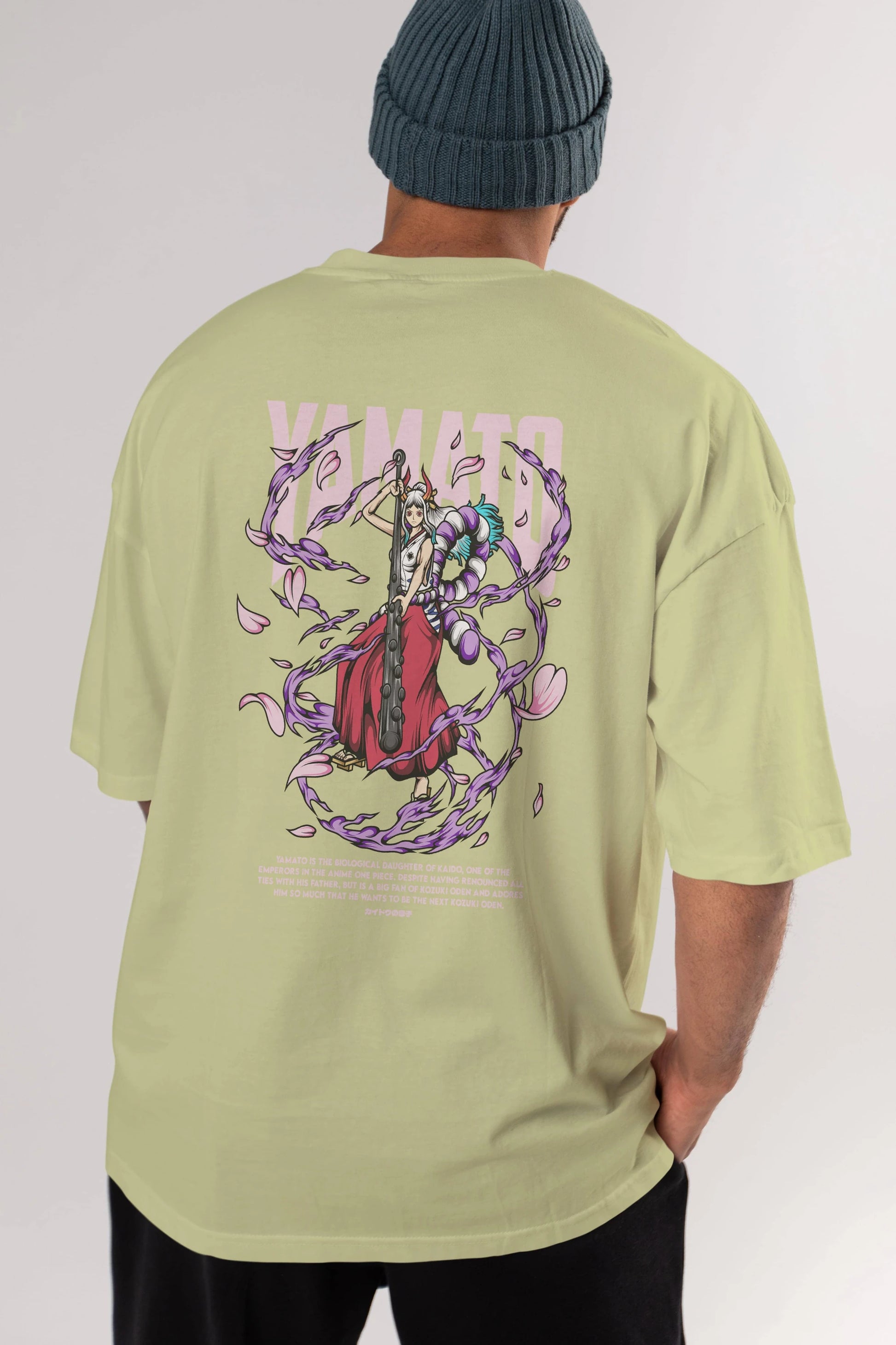 Yamato Anime Arka Baskılı Oversize t-shirt Erkek Kadın Unisex