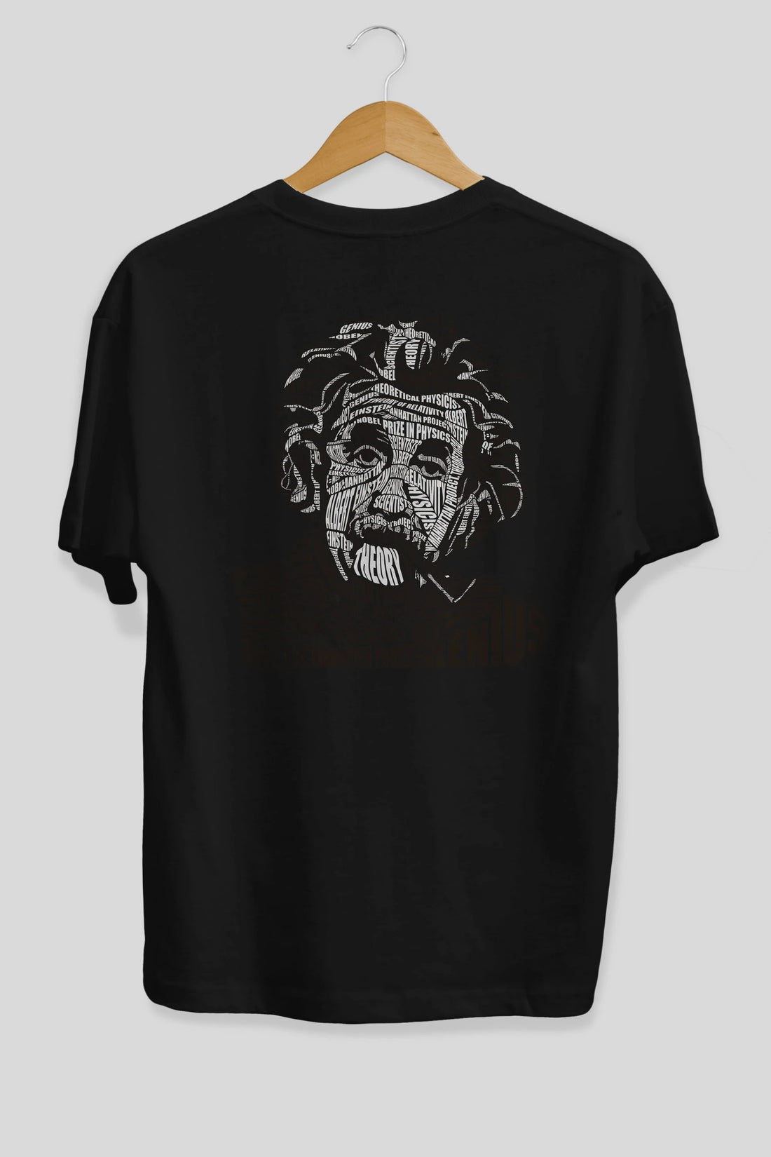 Einstein Calligram Arka Baskılı Oversize t-shirt %100 pamuk Erkek Kadın Unisex