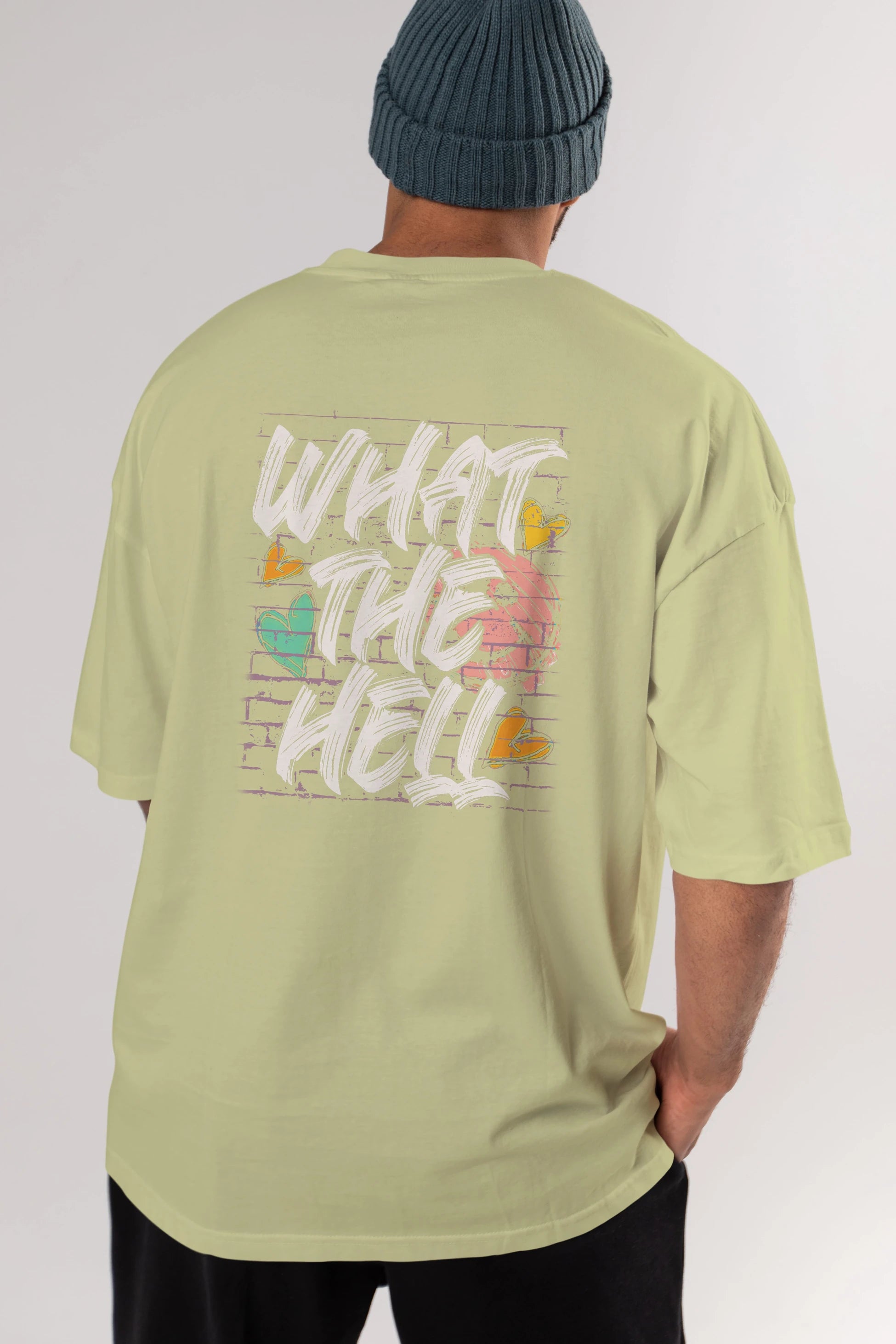 What The Hell Arka Baskılı Oversize t-shirt Erkek Kadın Unisex