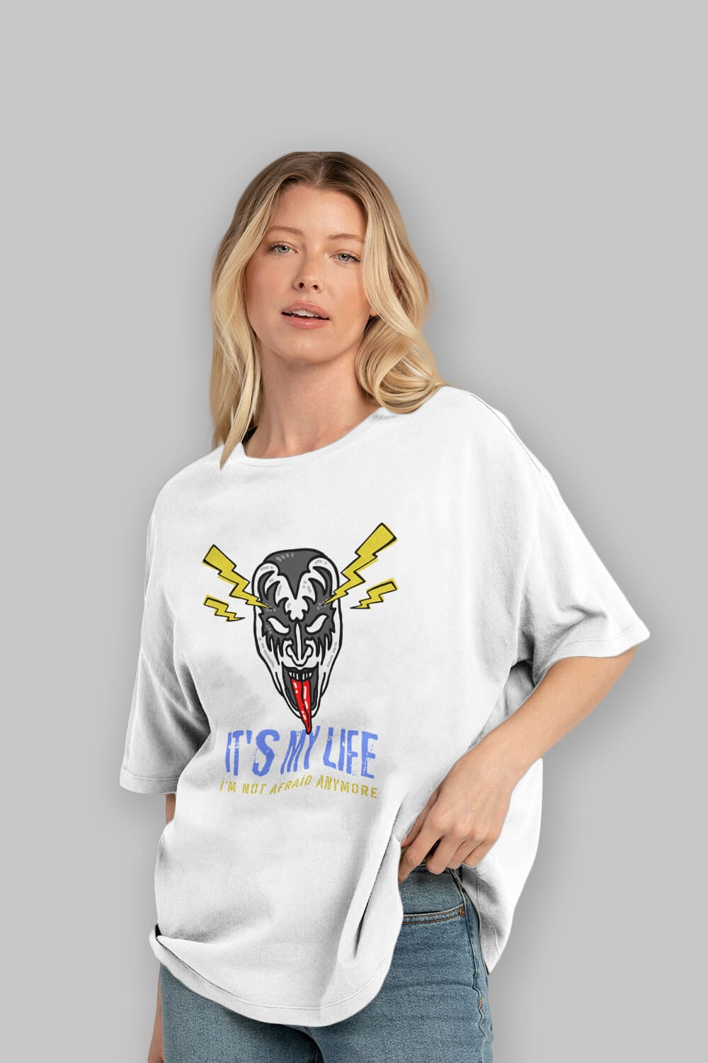 Its My Life Yazılı Ön Baskılı Oversize t-shirt Erkek Kadın Unisex