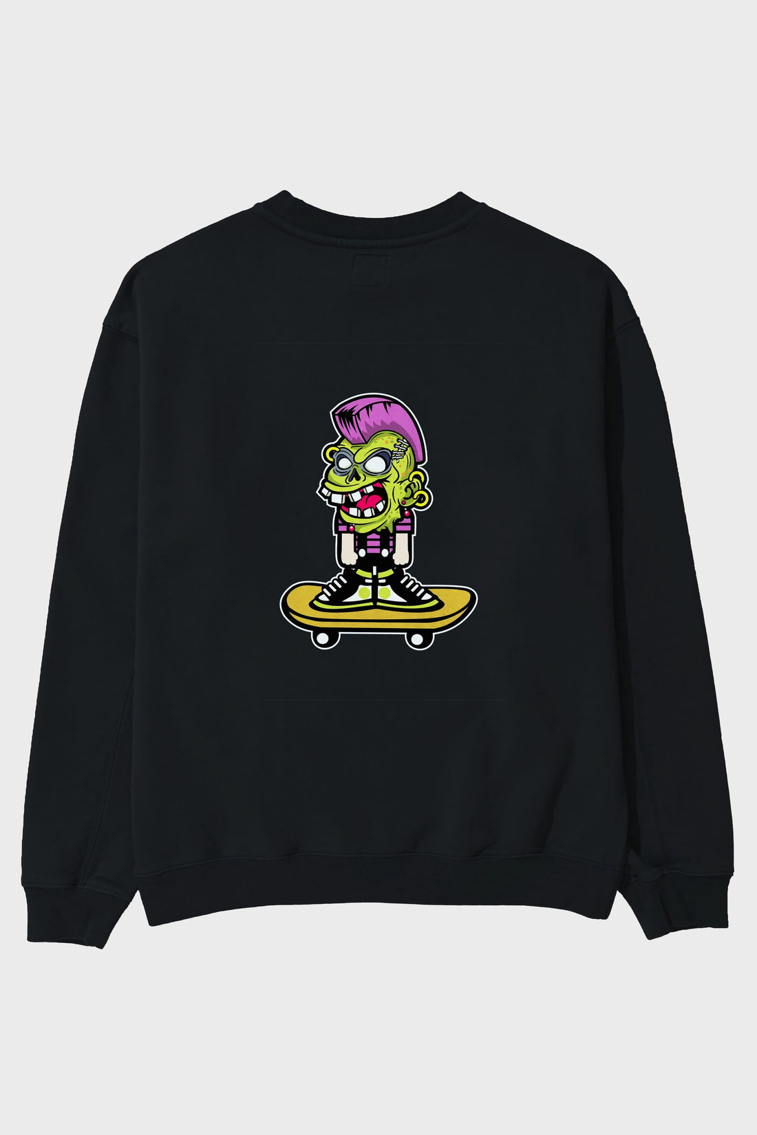 Zombie Punk Skater Arka Baskılı Oversize Sweatshirt Erkek Kadın Unisex
