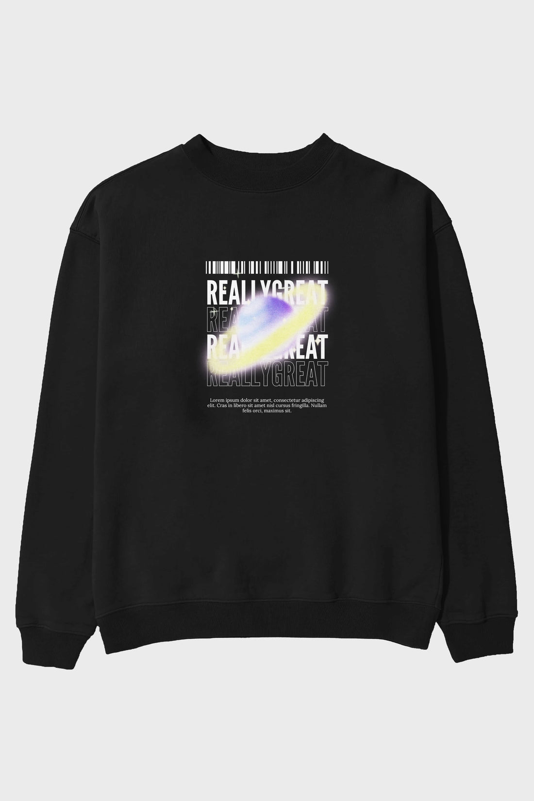 Really Great 2 Yazılı Ön Baskılı Oversize Sweatshirt Erkek Kadın Unisex