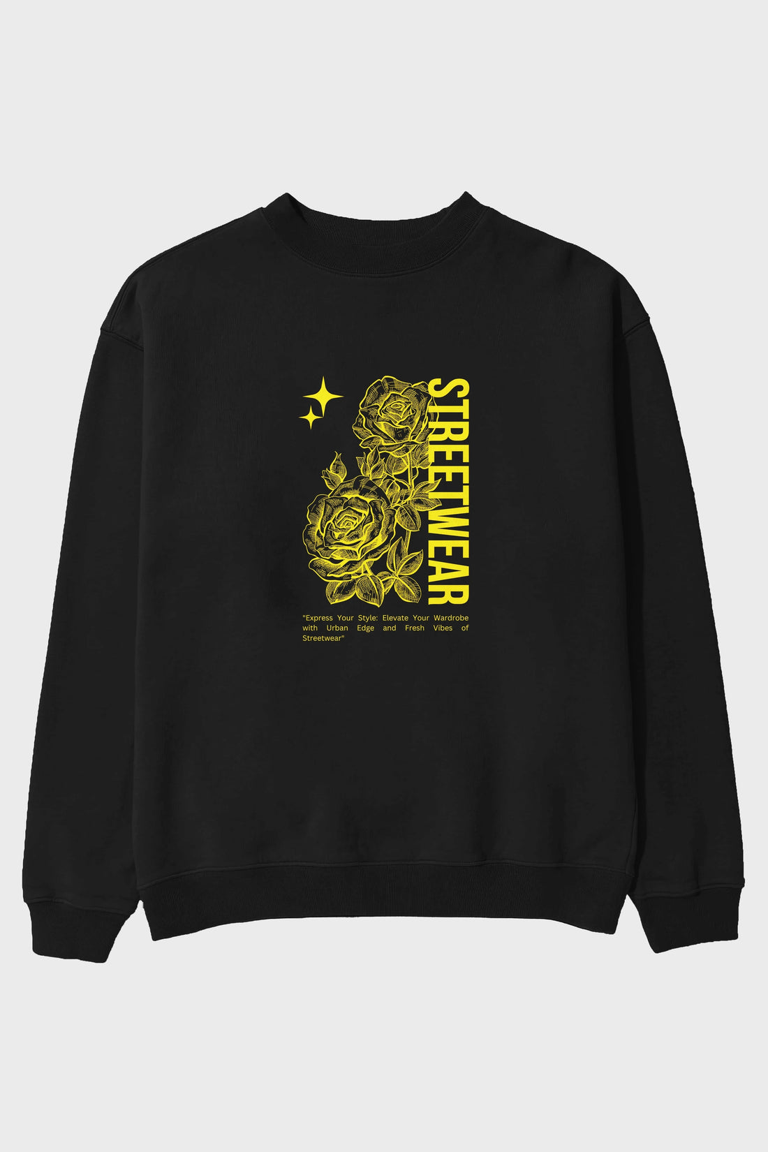 Minimalist Streetwear Ön Baskılı Oversize Sweatshirt Erkek Kadın Unisex
