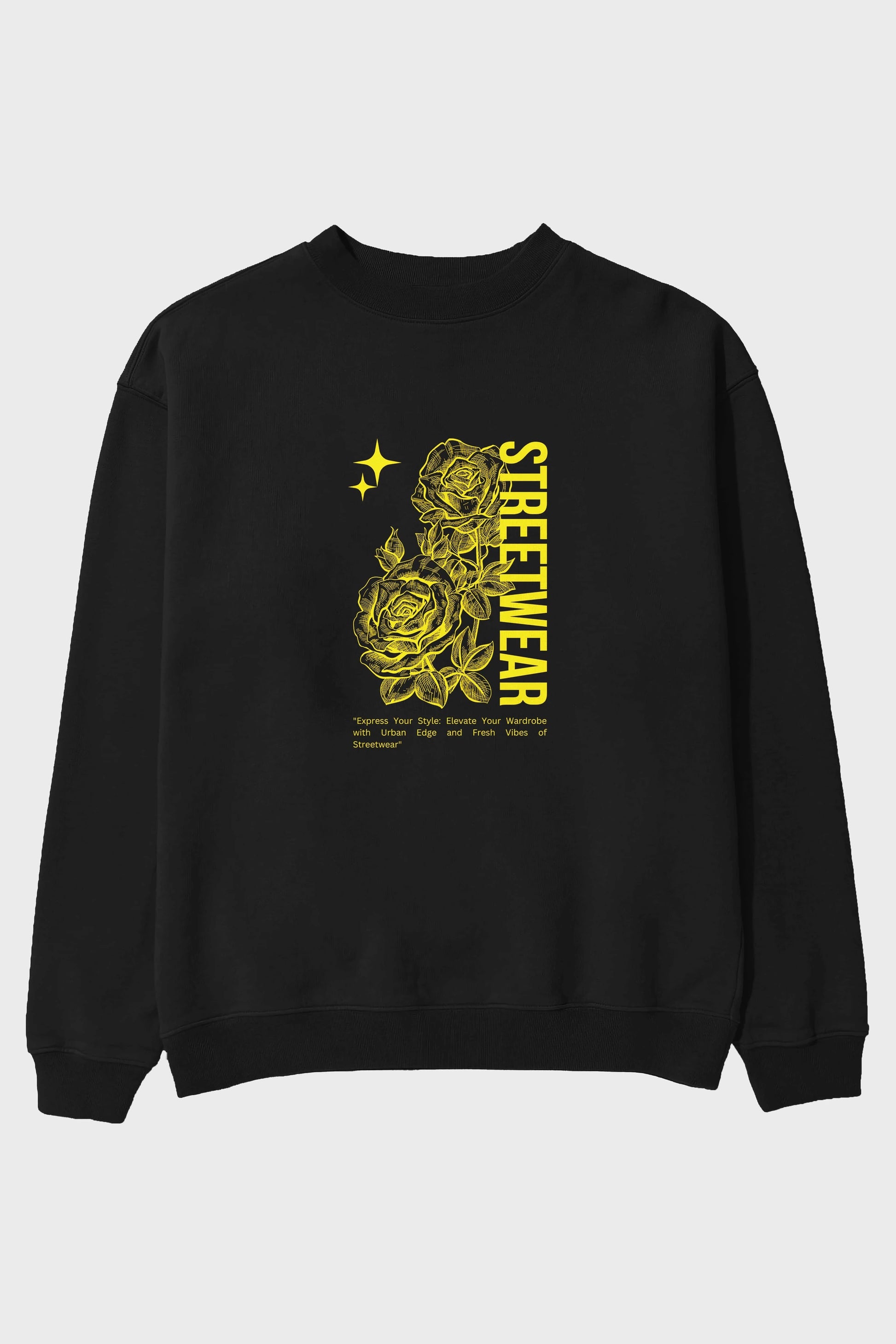 Minimalist Streetwear Ön Baskılı Oversize Sweatshirt Erkek Kadın Unisex