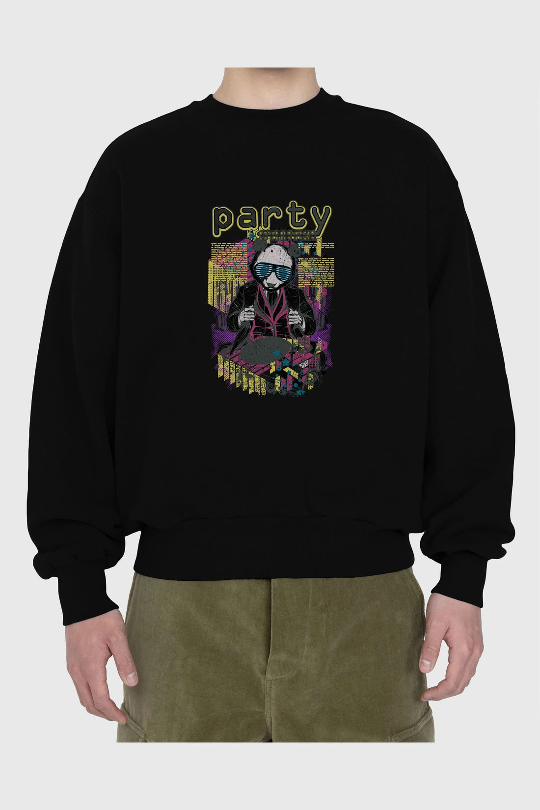 Party Starter Ön Baskılı Oversize Sweatshirt Erkek Kadın Unisex