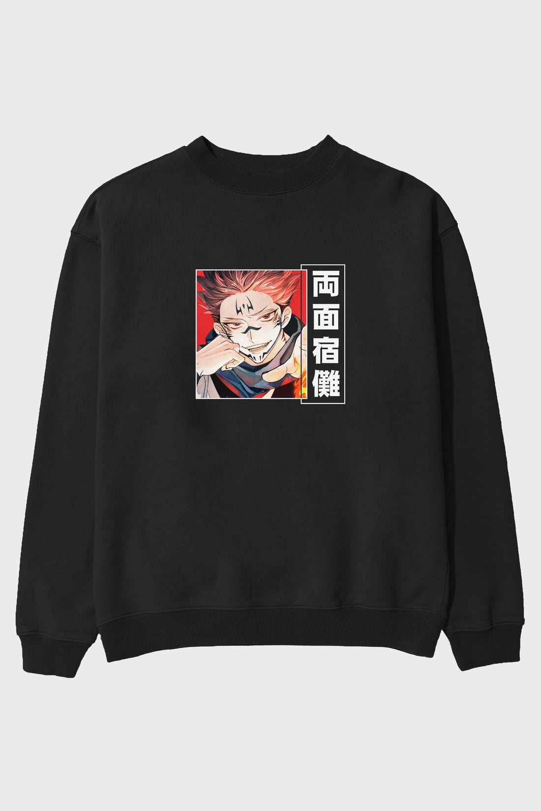 Sukuna Ryoumen 4 Anime Ön Baskılı Oversize Sweatshirt Erkek Kadın Unisex