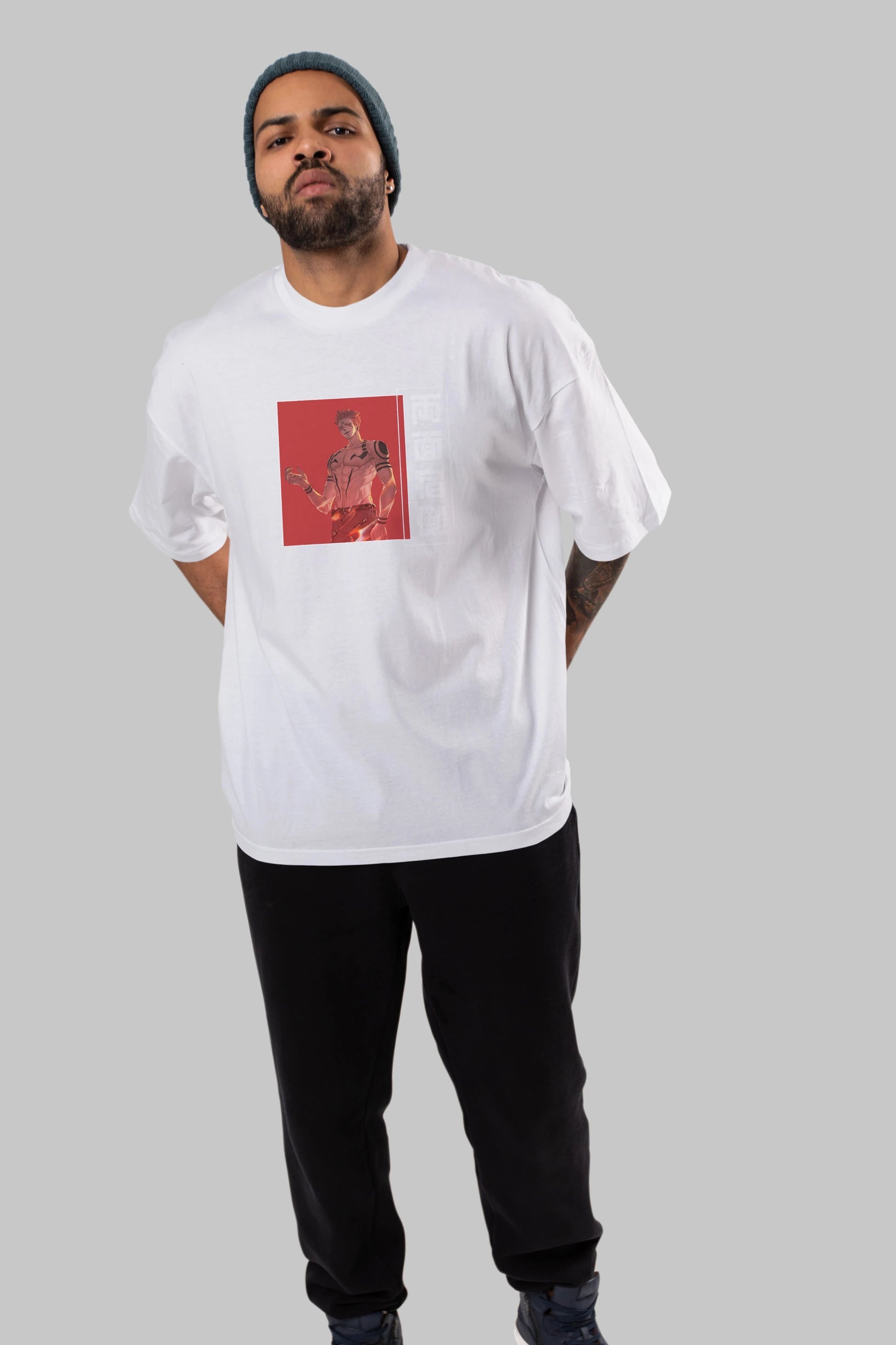 Sukuna Ryoumen 3 Anime Ön Baskılı Oversize t-shirt %100 pamuk Erkek Kadın Unisex