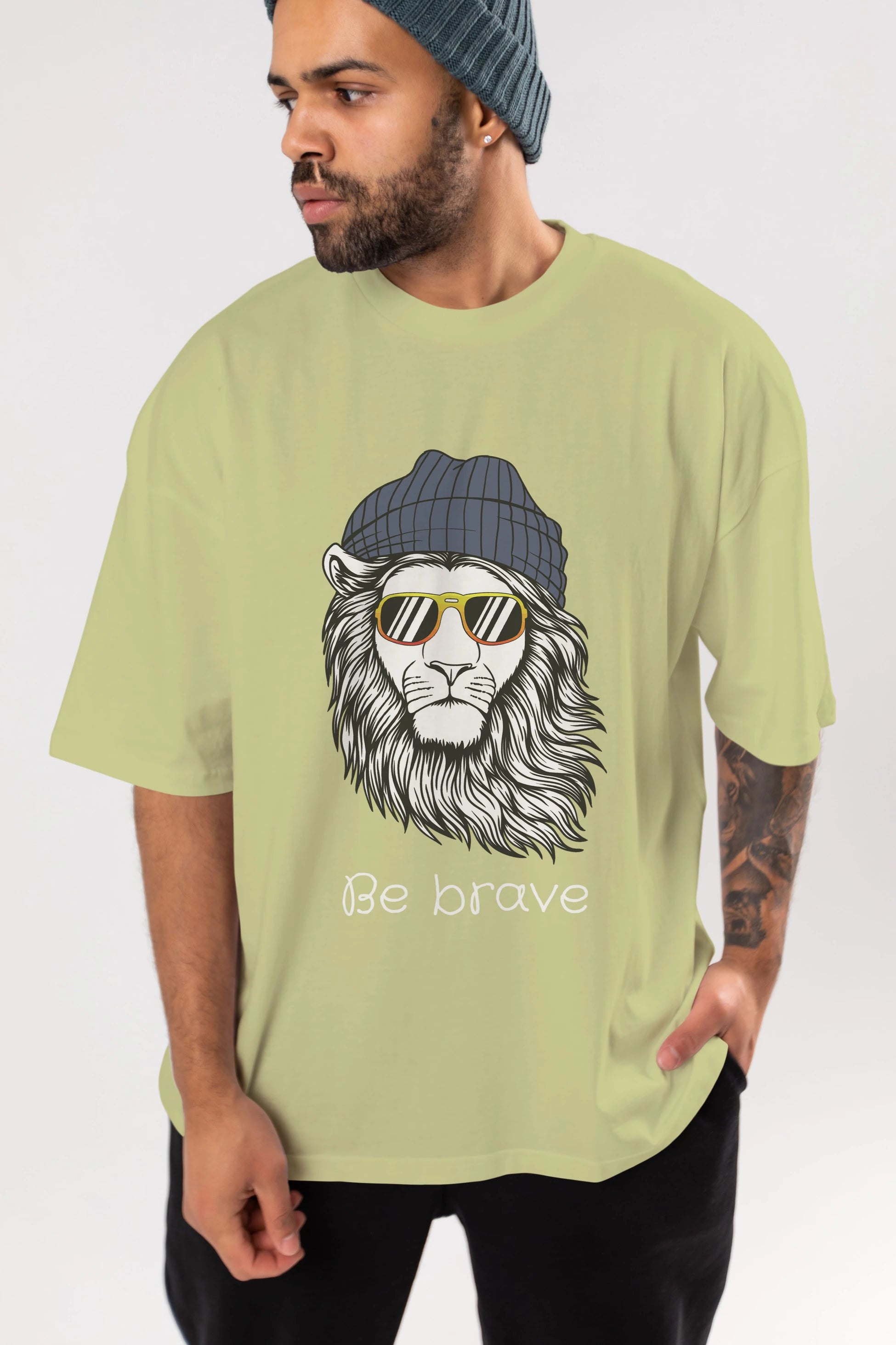 Be Brave Ön Baskılı Oversize t-shirt Erkek Kadın Unisex