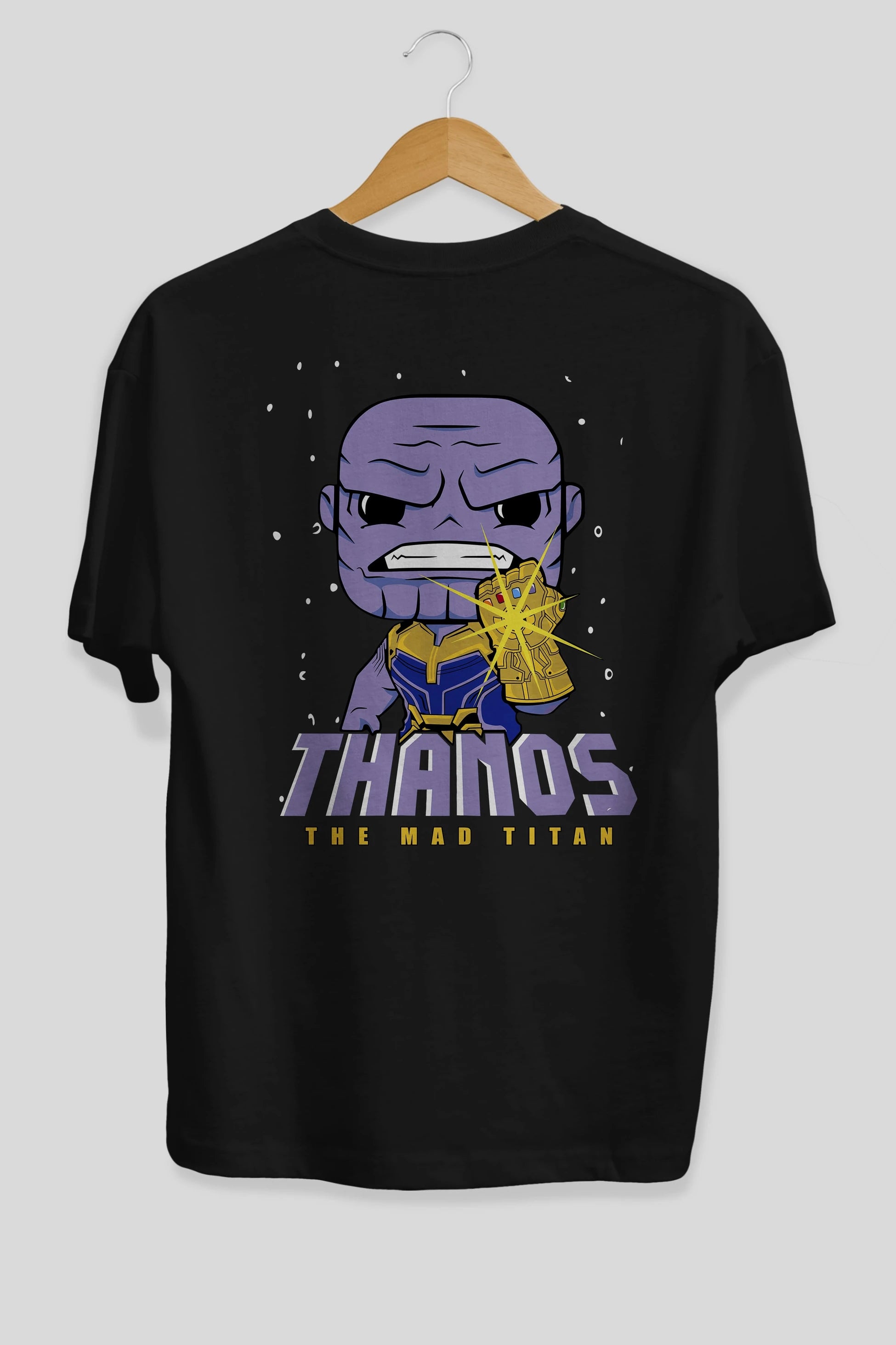 Thanos (1) Arka Baskılı Oversize t-shirt Erkek Kadın Unisex %100 Pamuk Bisiklet Yaka tişort
