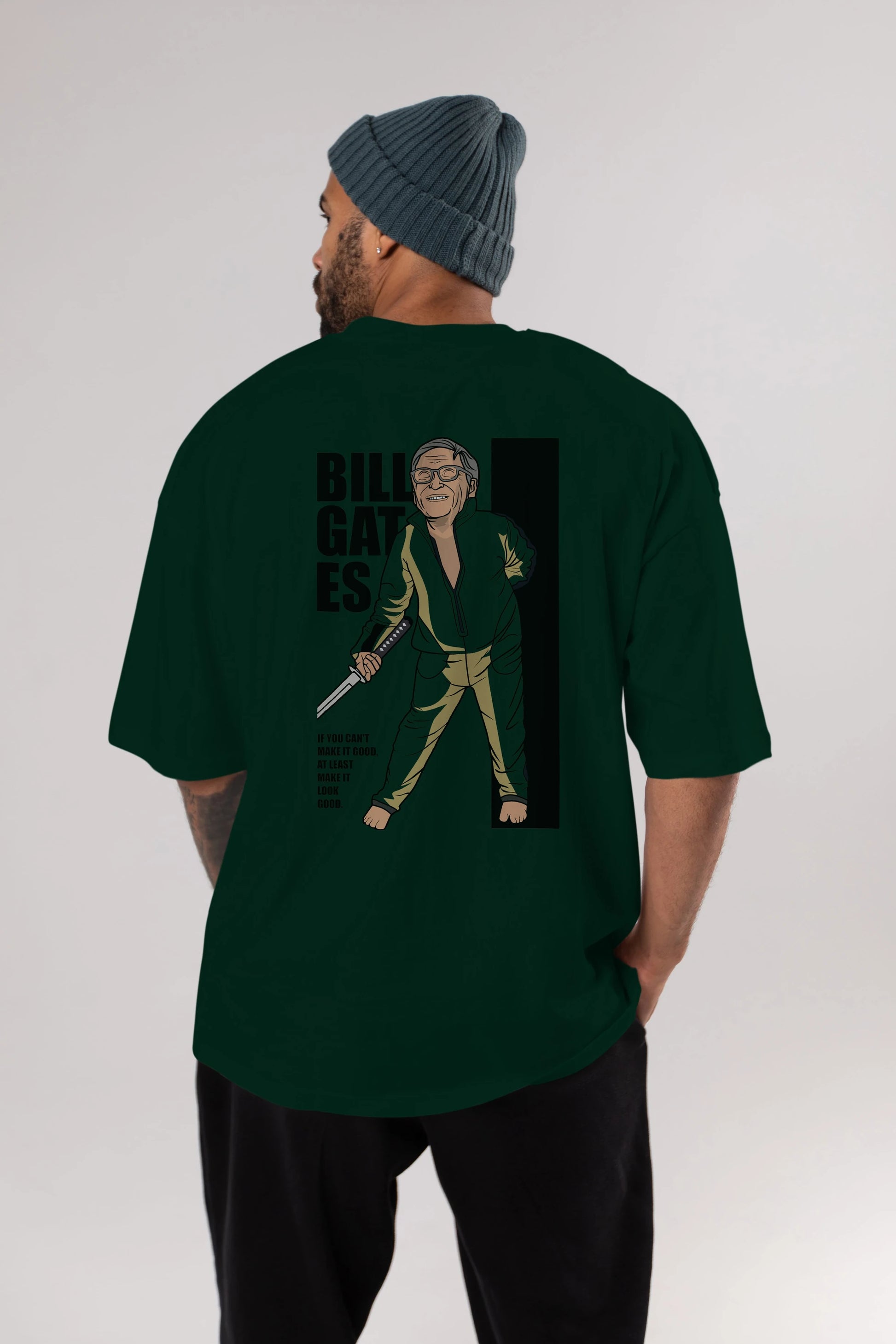 Bill Gates Arka Baskılı Oversize t-shirt Erkek Kadın Unisex %100 Pamuk tişort