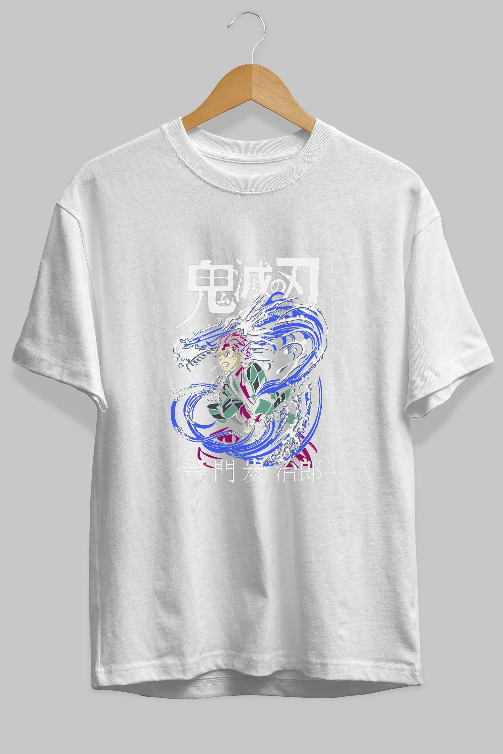 TANJIRO KAMADO 2 Anime Ön Baskılı Oversize t-shirt %100 pamuk Erkek Kadın Unisex
