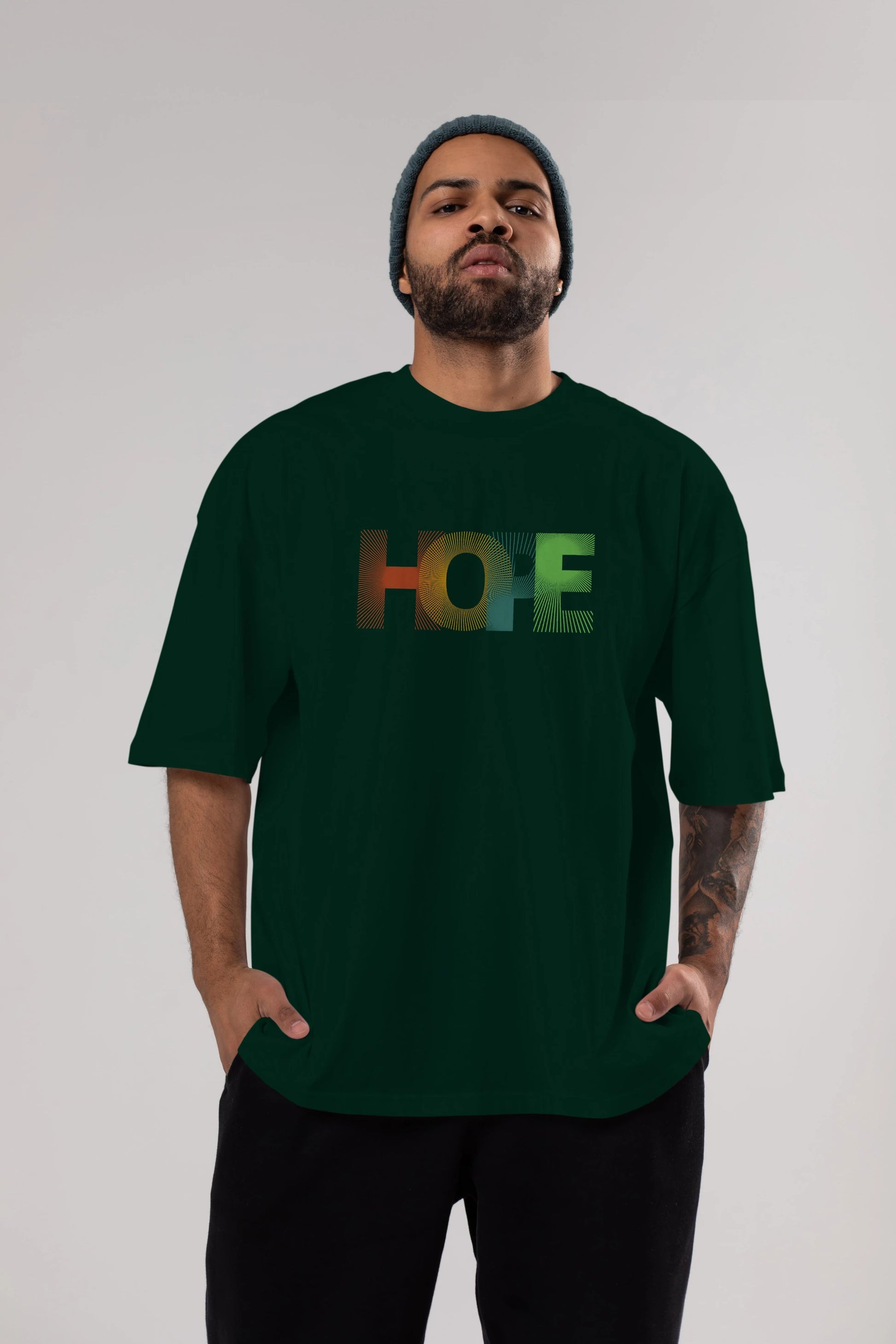 Hope Ön Baskılı Oversize t-shirt Erkek Kadın Unisex