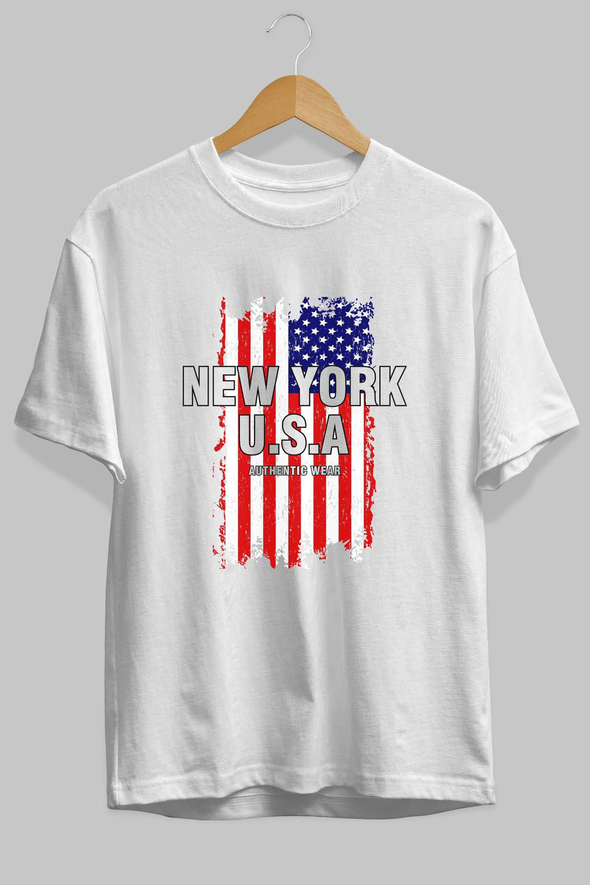 New York Usa Ön Baskılı Oversize t-shirt Erkek Kadın Unisex