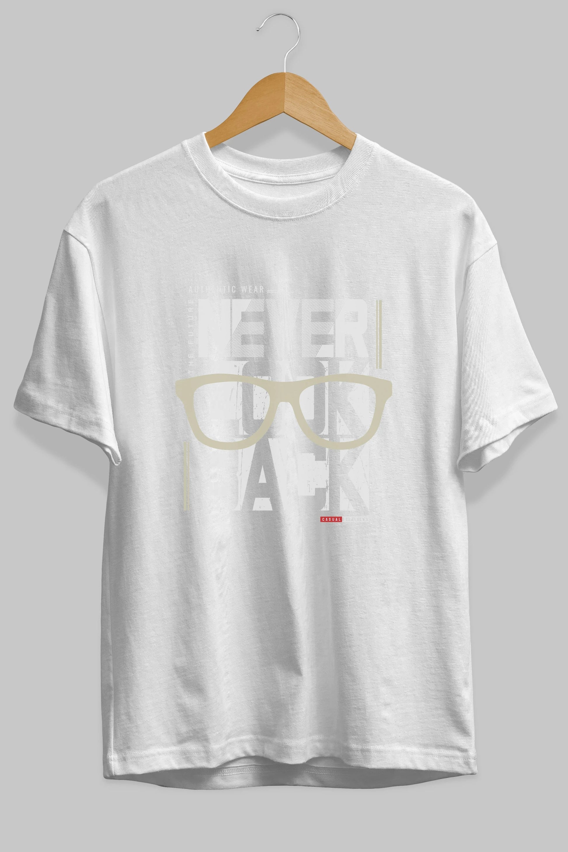 Never Look Back Ön Baskılı Oversize t-shirt Erkek Kadın Unisex
