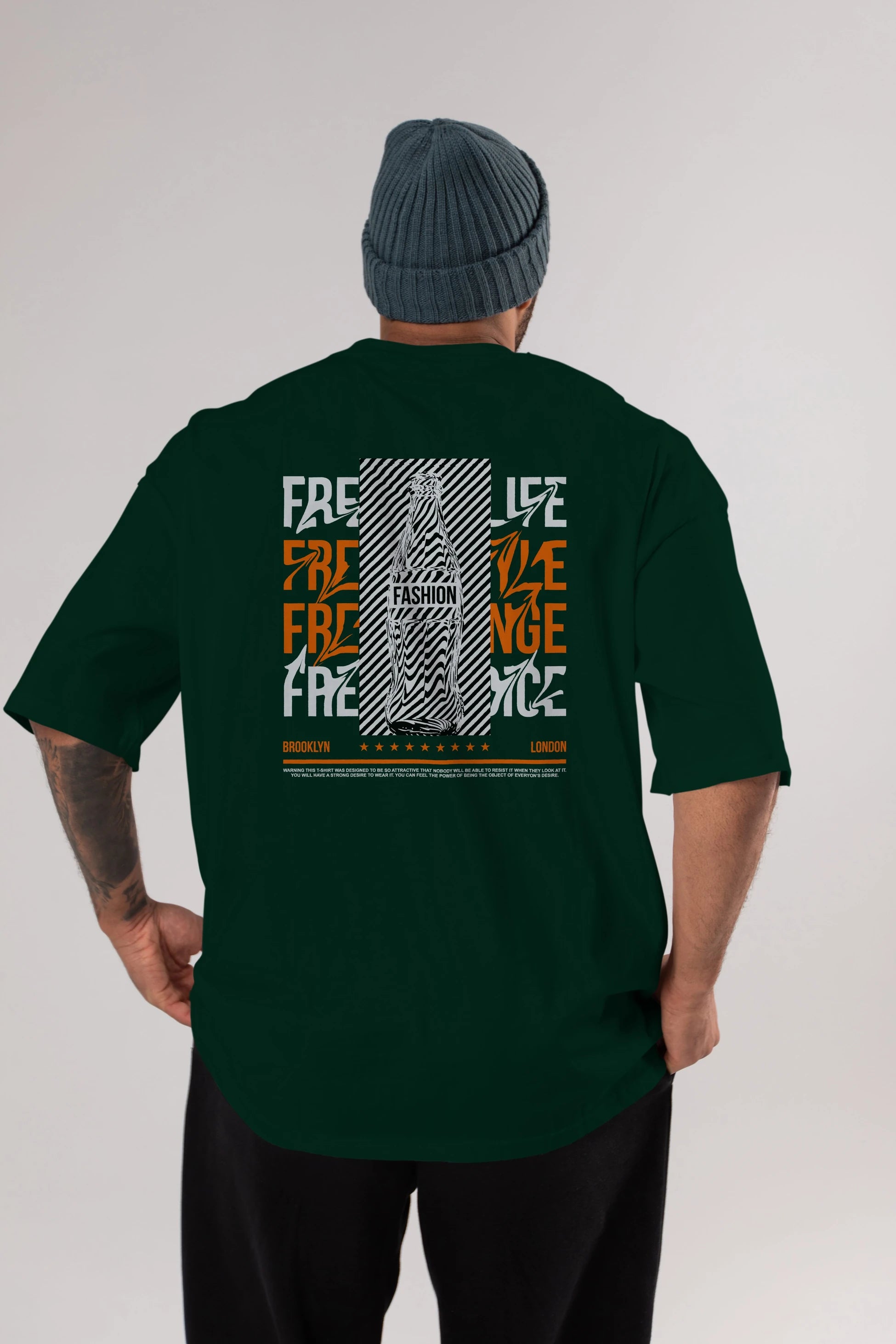 Freedom Life Arka Baskılı Oversize t-shirt Erkek Kadın Unisex