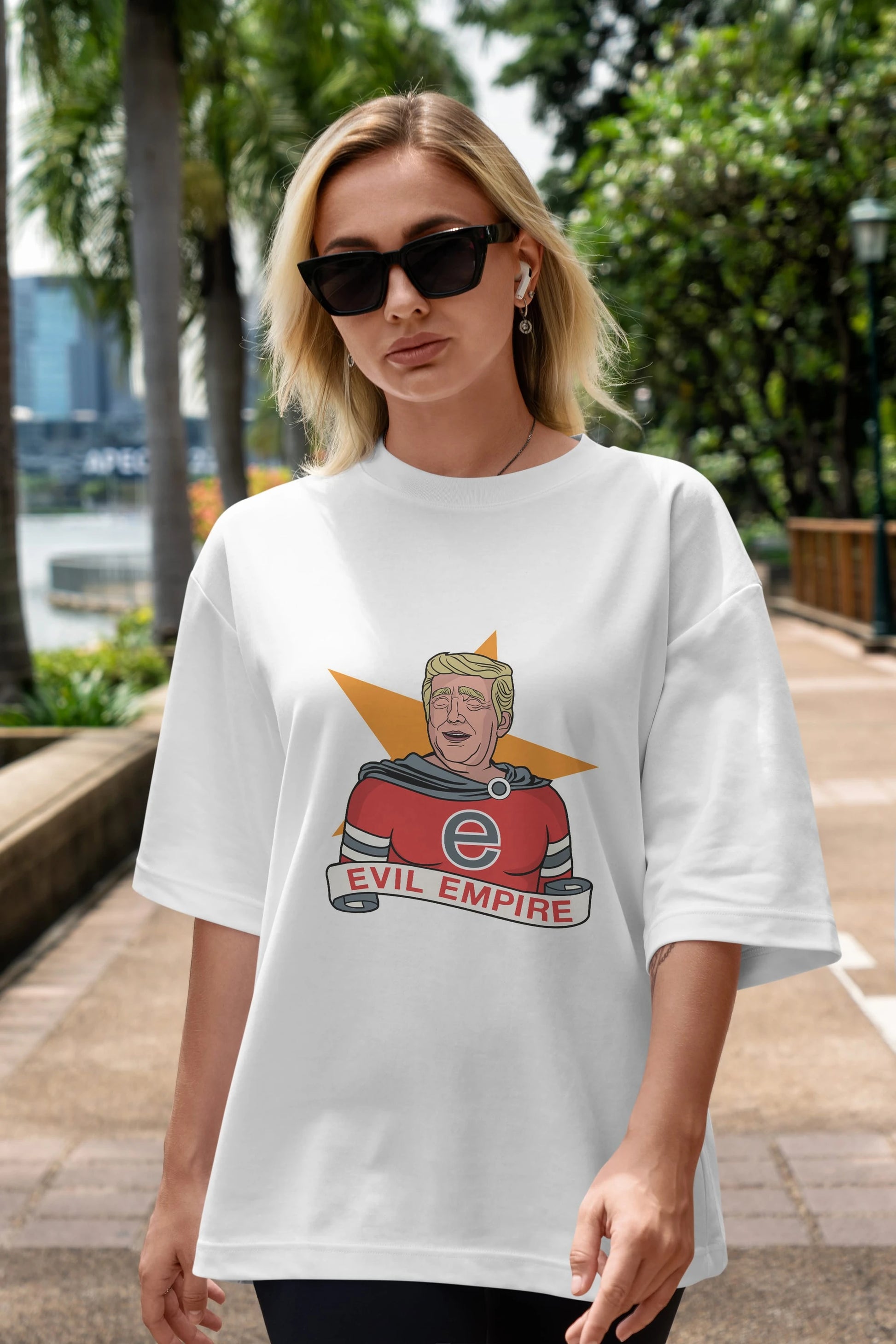 Evil Empire Trump Ön Baskılı Oversize t-shirt Erkek Kadın Unisex %100 Pamuk tişort