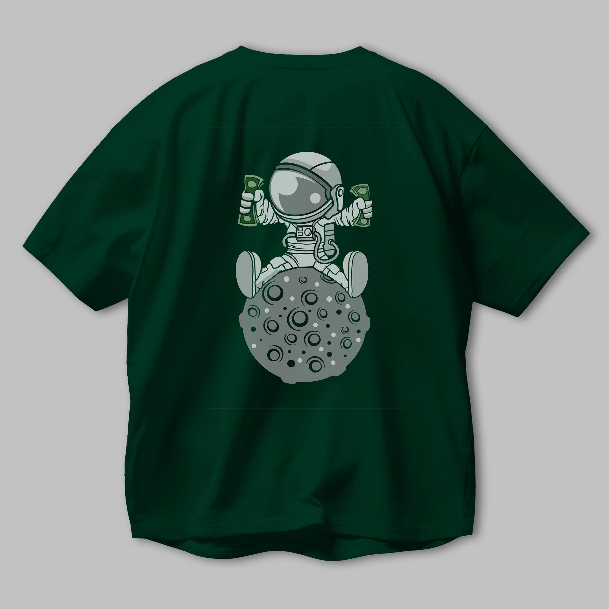 Astronaut Dollar Arka Baskılı Oversize t-shirt Erkek Kadın Unisex %100 Pamuk tişort