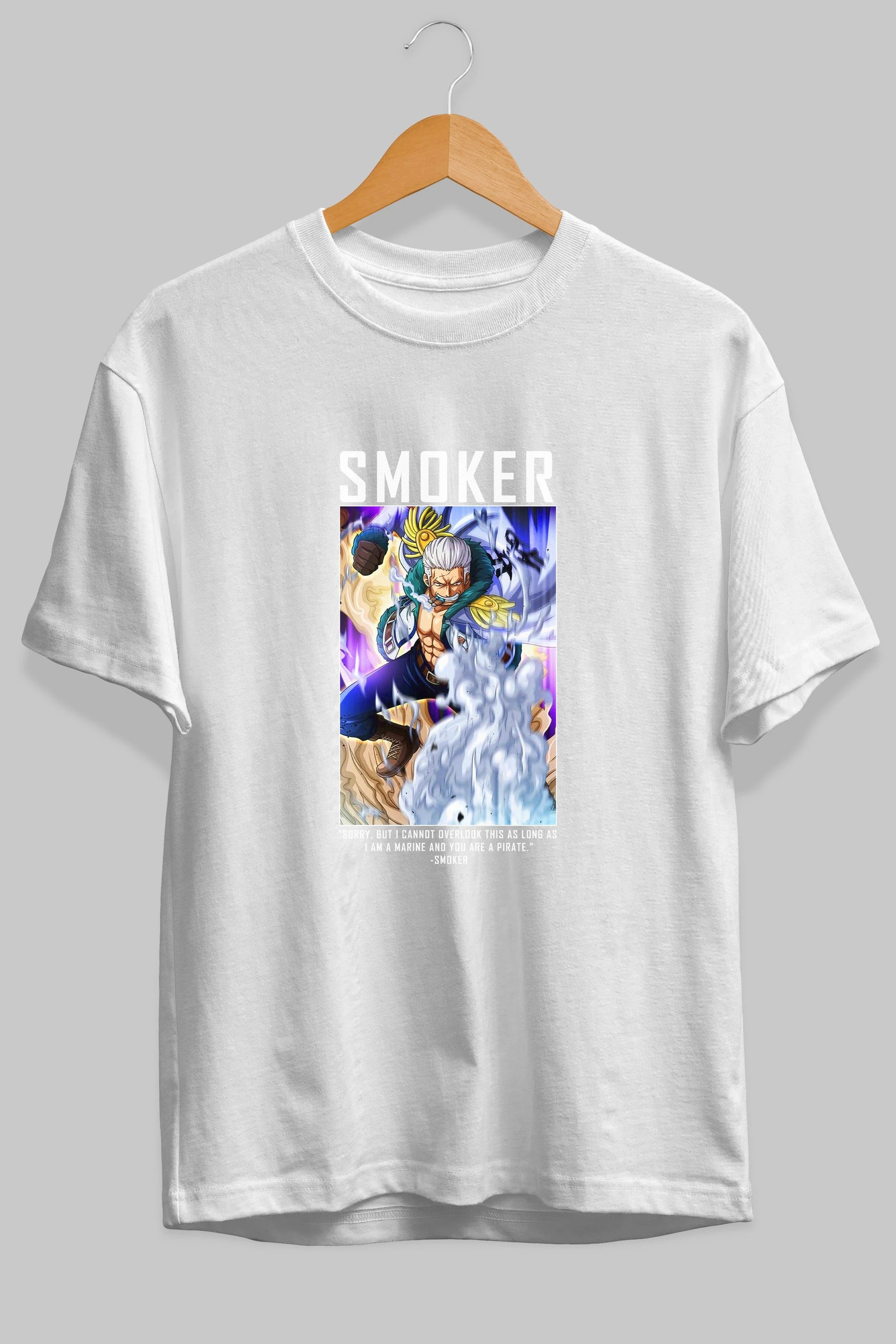 Smoker Anime Ön Baskılı Oversize t-shirt Erkek Kadın Unisex