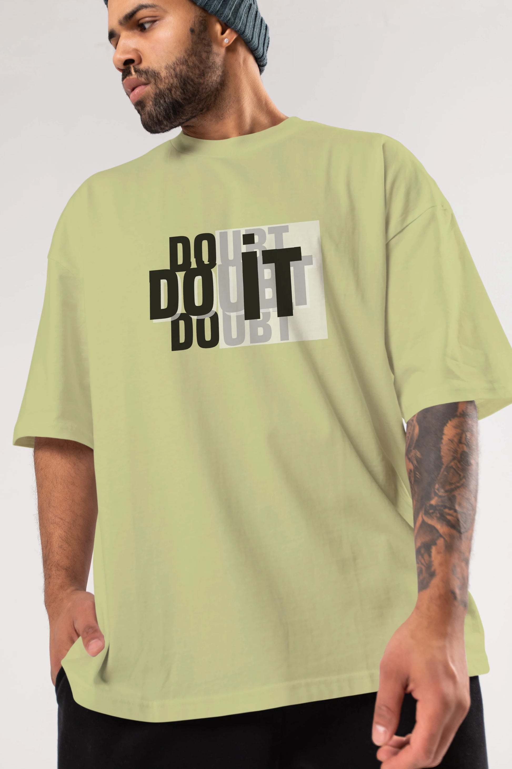 Do it Yazılı Ön Baskılı Oversize t-shirt Erkek Kadın Unisex