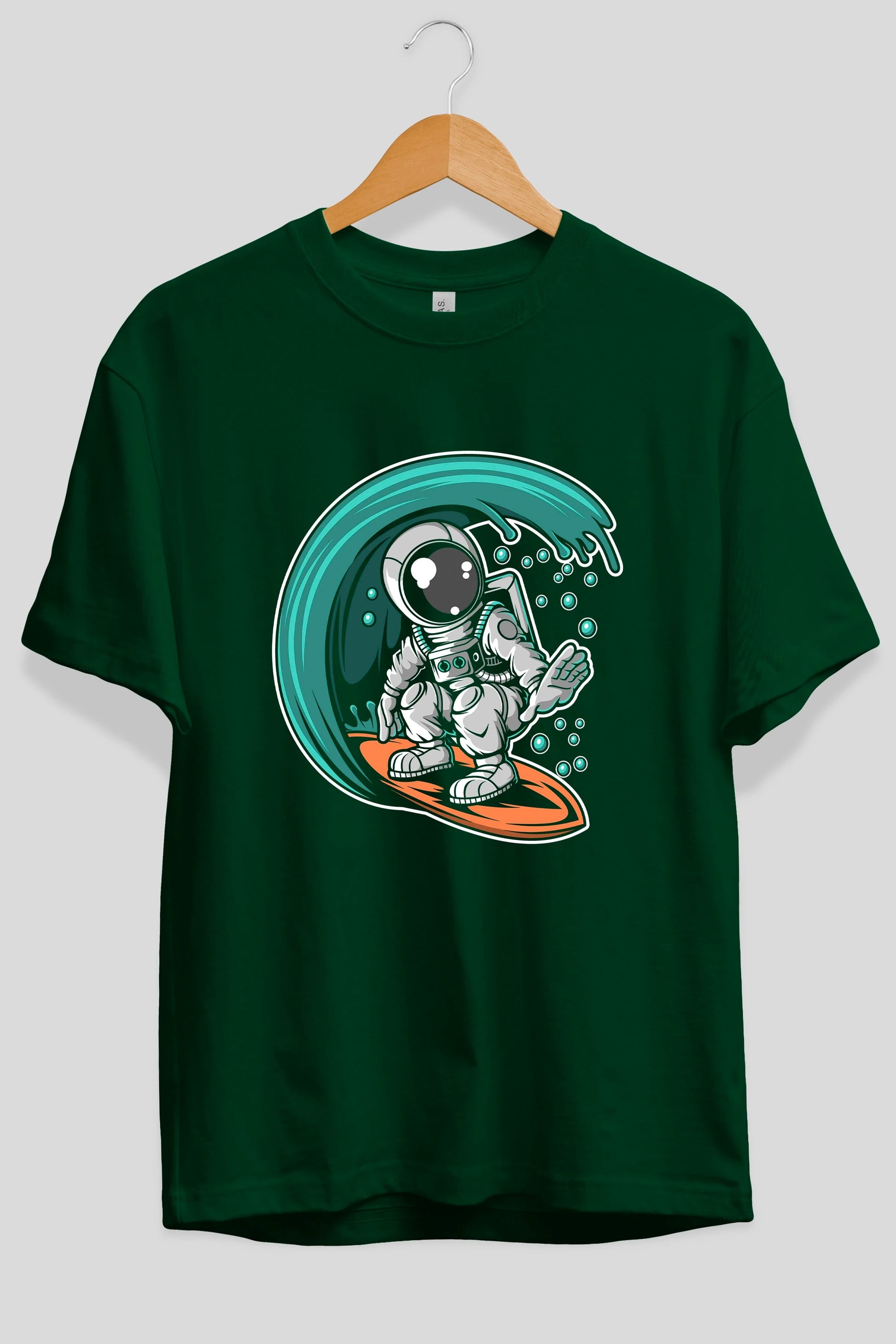 Astronaut Surfing Ön Baskılı Oversize t-shirt Erkek Kadın Unisex
