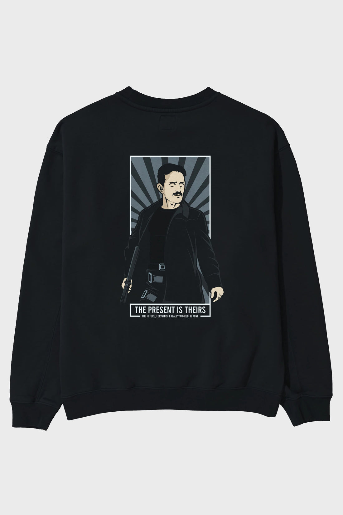 Tesla Matrix Arka Baskılı Oversize Sweatshirt Erkek Kadın Unisex