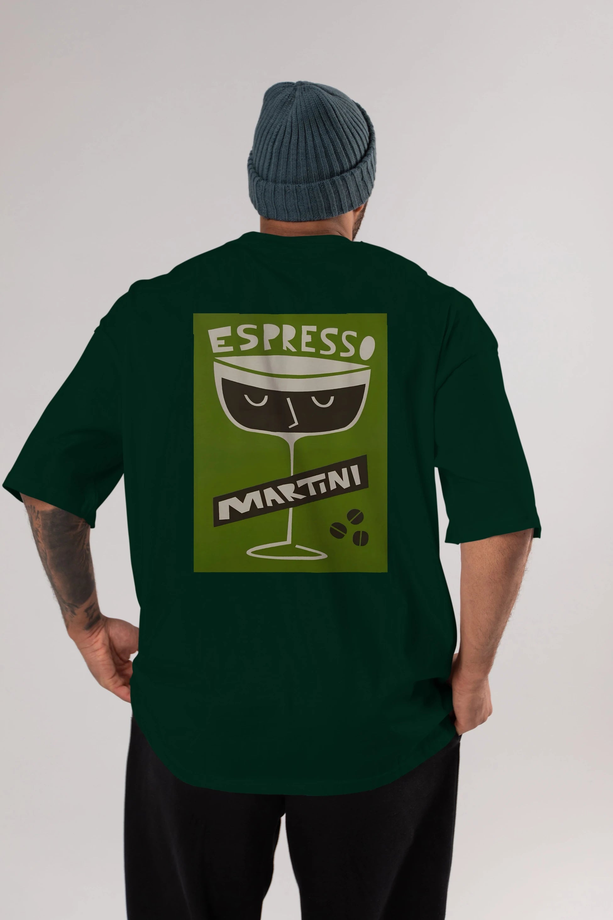 Espresso Martini 2 Arka Baskılı Oversize t-shirt Erkek Kadın Unisex %100 Pamuk Bisiklet Yaka tişort