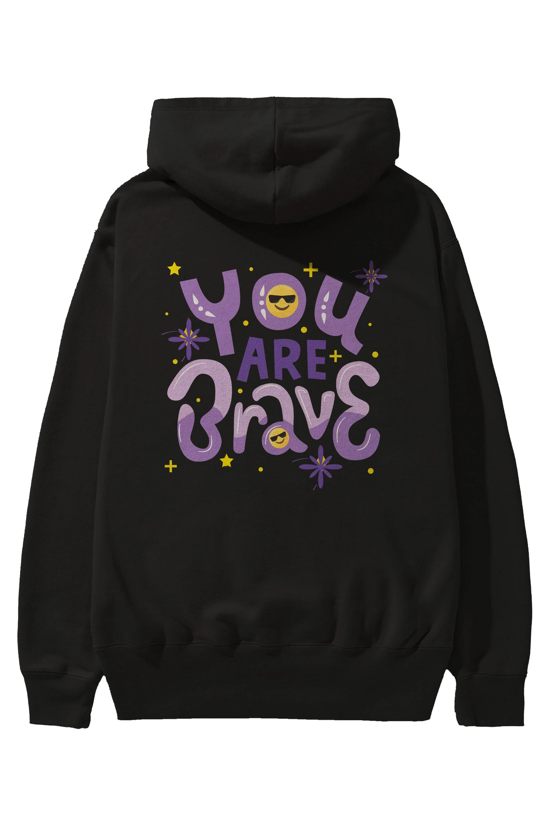 You Are Brave Yazılı Arka Baskılı Oversize Hoodie Kapüşonlu Sweatshirt Erkek Kadın Unisex