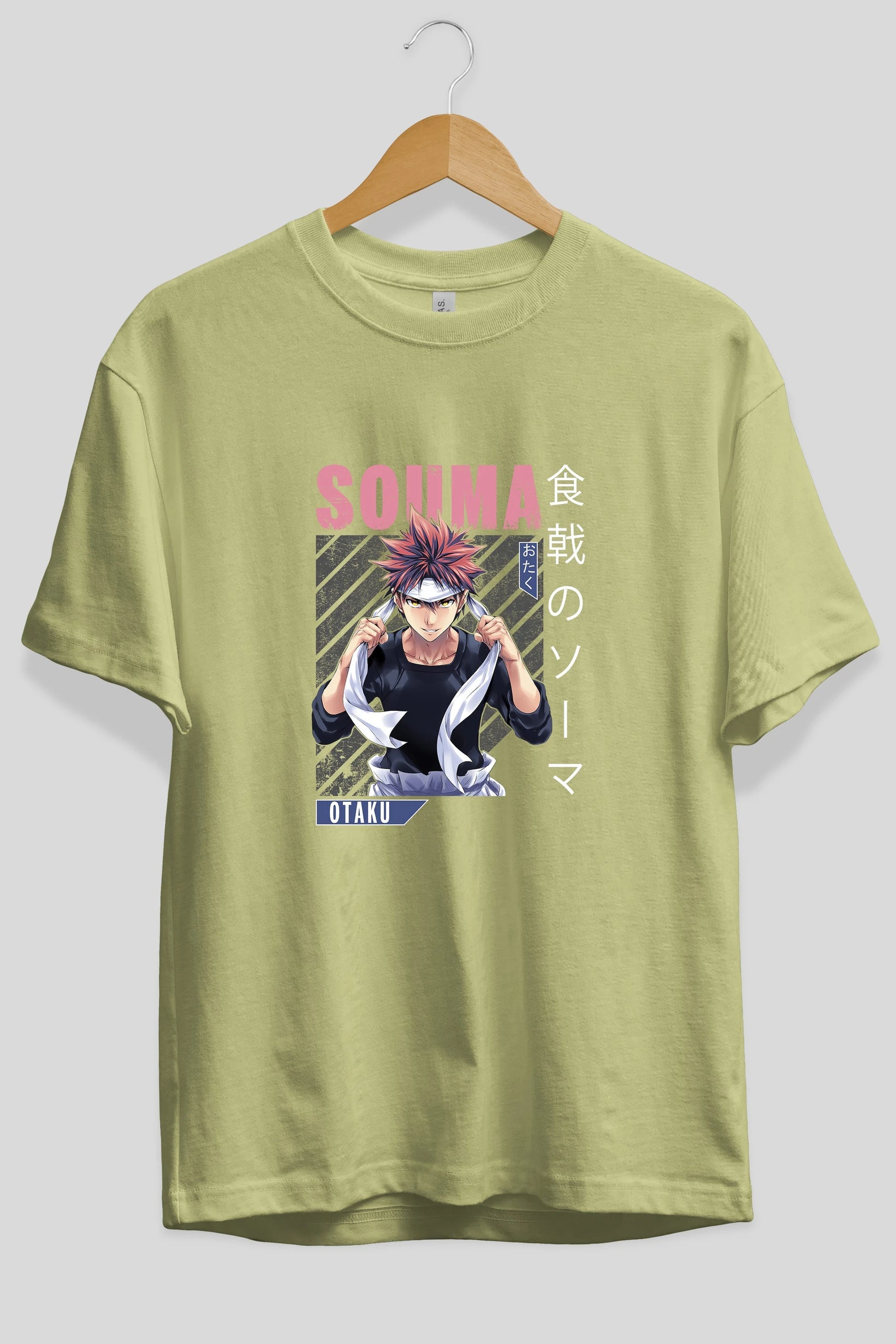 Souma Yukihira 8 Anime Ön Baskılı Oversize t-shirt %100 pamuk Erkek Kadın Unisex