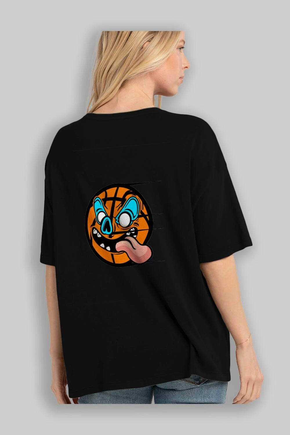 Basketball Arka Baskılı Oversize t-shirt Erkek Kadın Unisex %100 Pamuk tişort